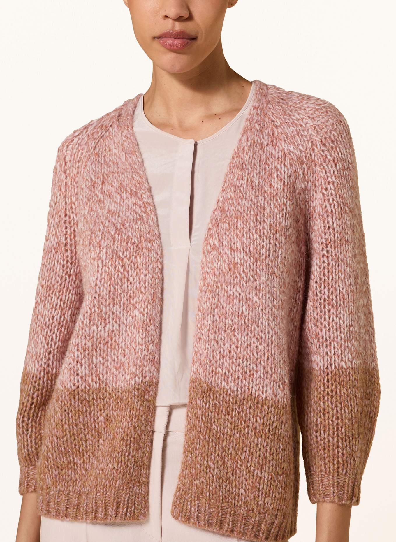 LUISA CERANO Strickhülle mit Alpaka: ROSÉ / BEIGE