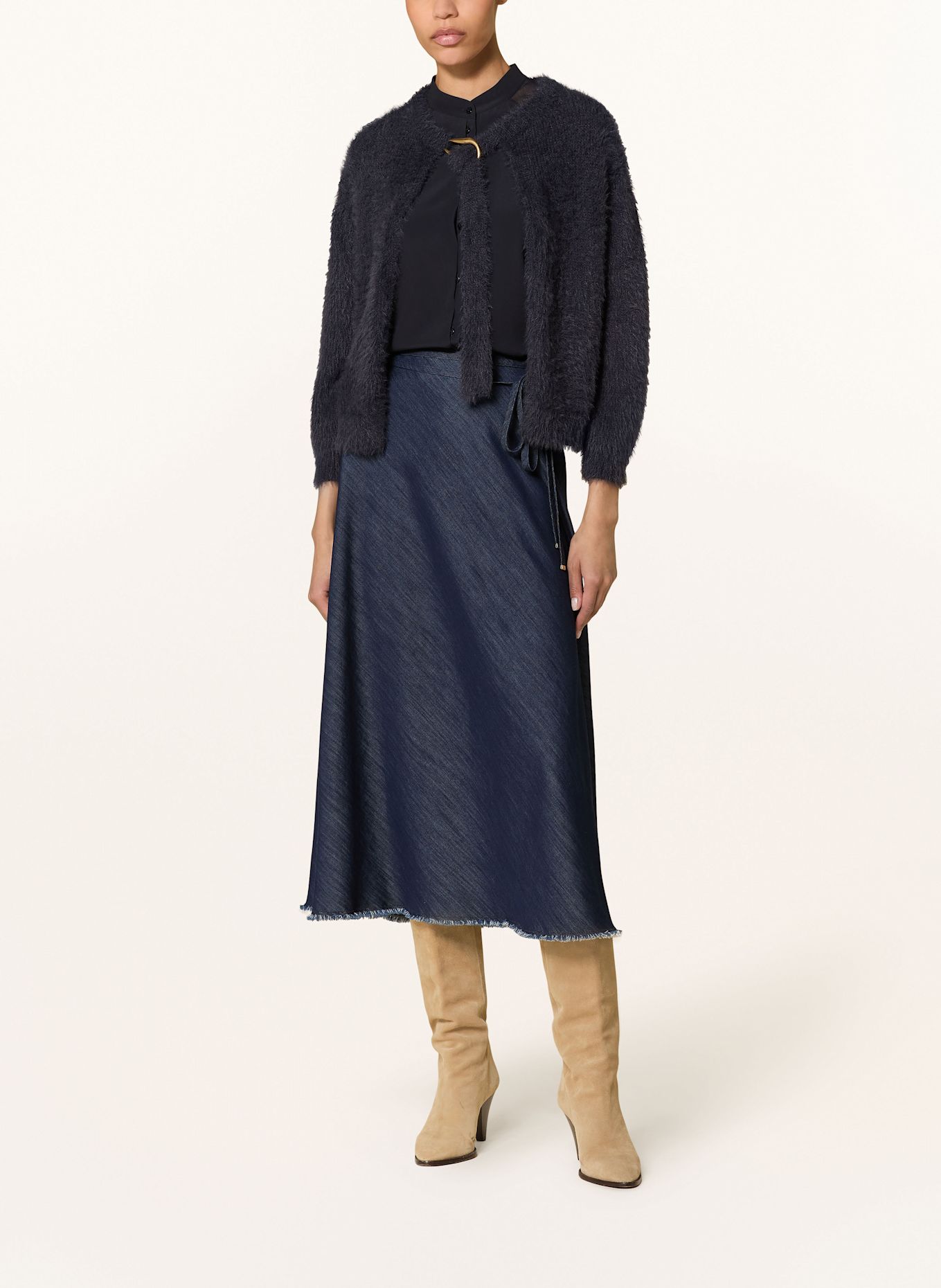 LUISA CERANO Rock in Jeansoptik: DUNKELBLAU