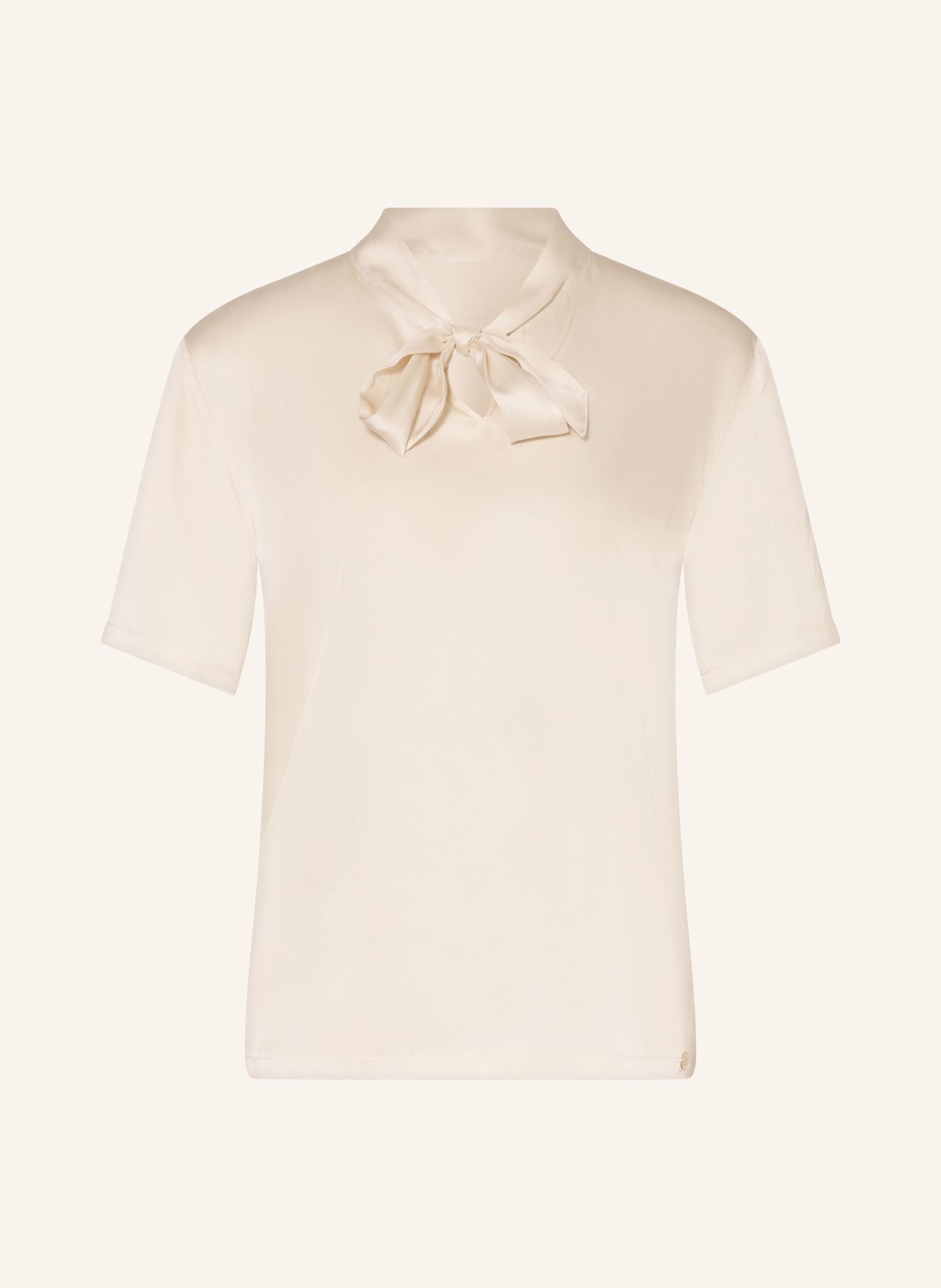 MARC CAIN Schluppenbluse im Materialmix: 112 bright ecru