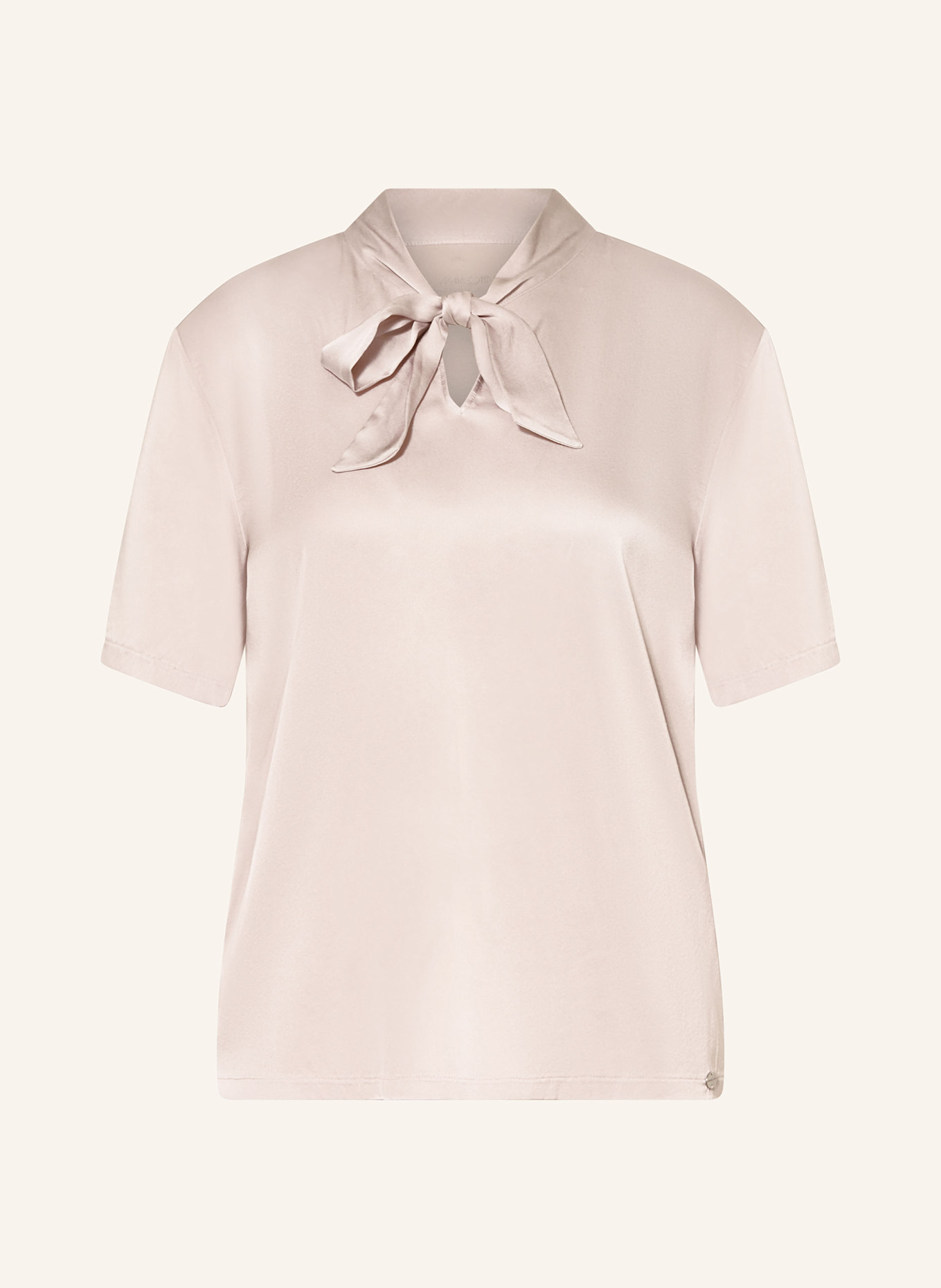 MARC CAIN Schluppenbluse im Materialmix: 702 light desert taupe