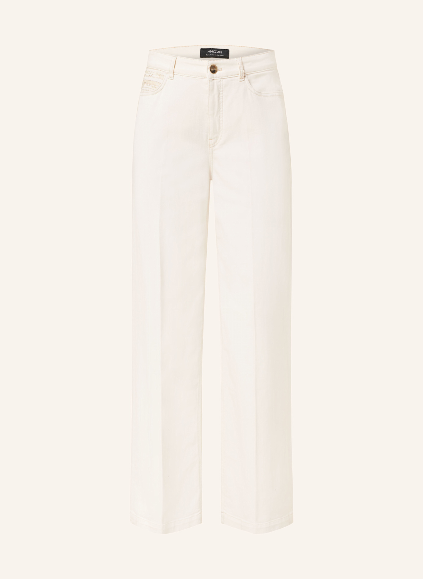 MARC CAIN Wide Leg Jeans WIGAN mit Pailletten: 112 bright ecru