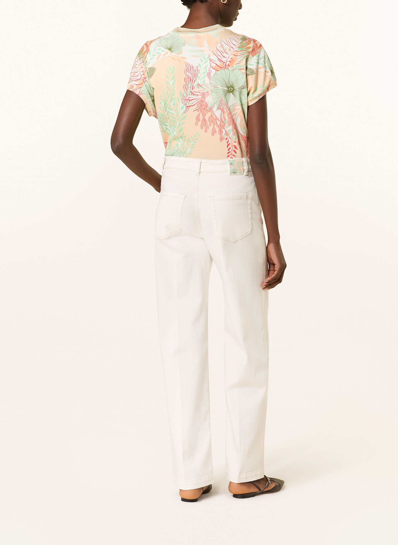 MARC CAIN Wide Leg Jeans WIGAN mit Pailletten: 112 bright ecru