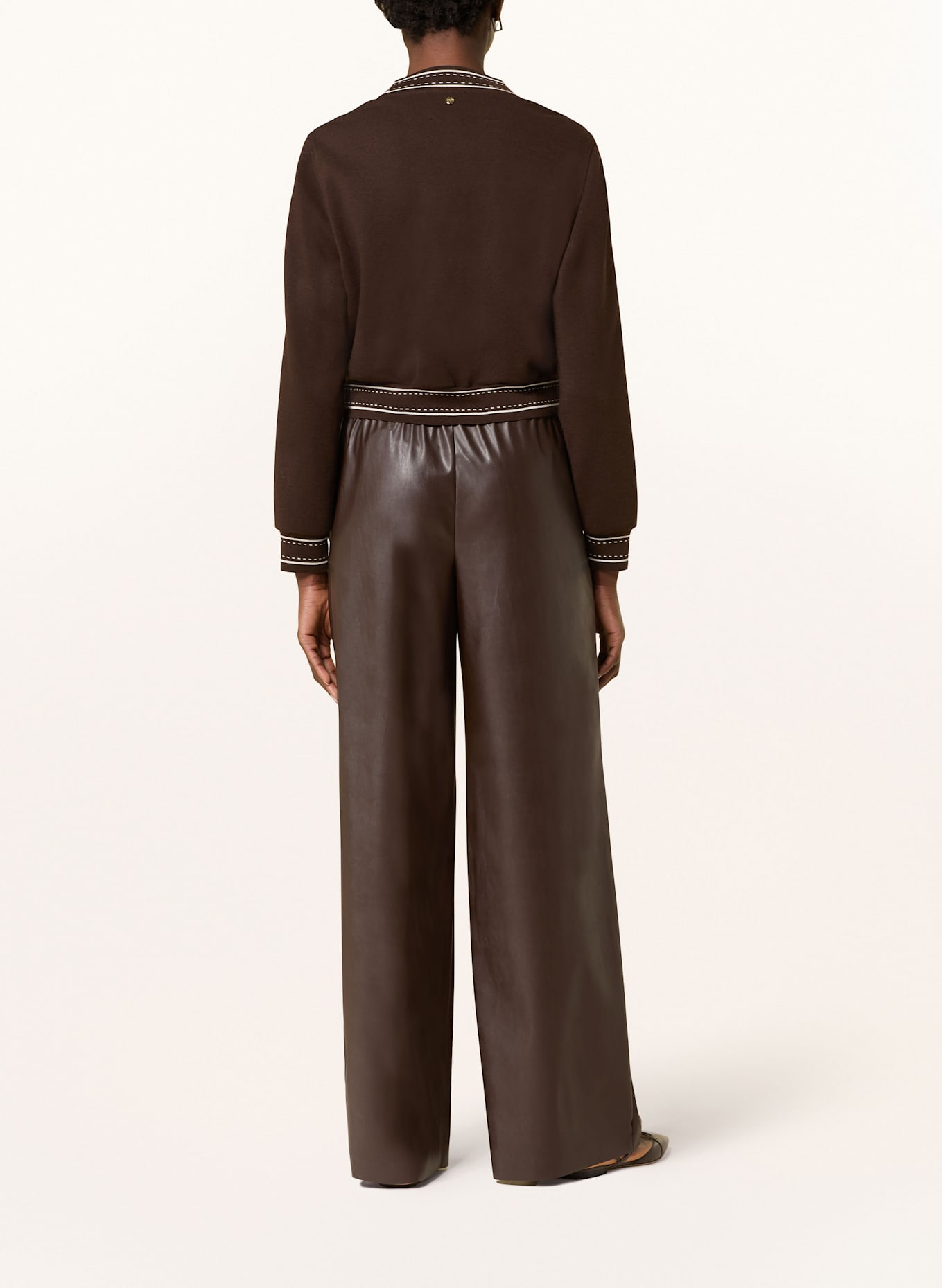 MARC CAIN Bomber jacket with tuxedo stripes: 699 dark wood