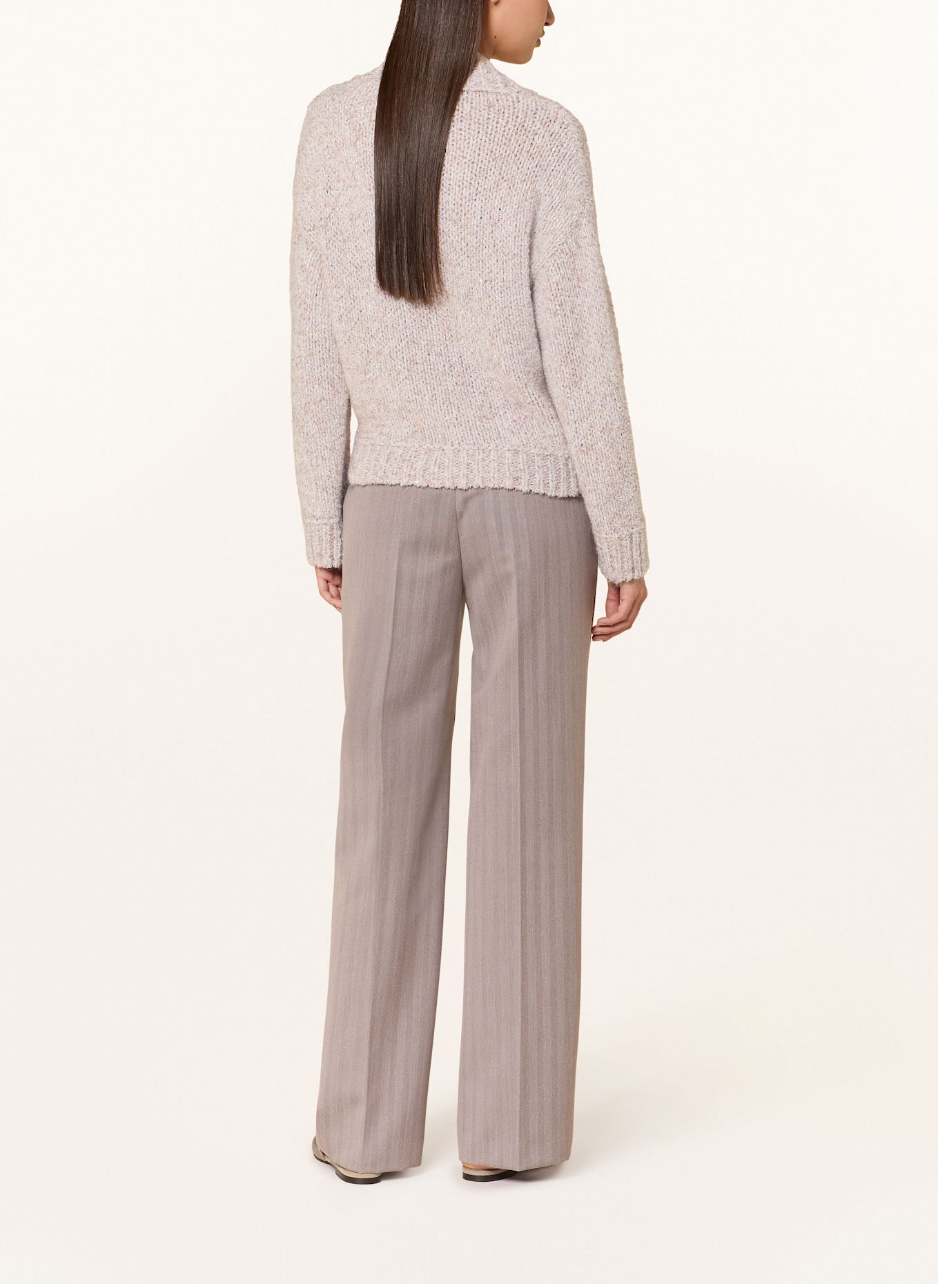 MARC CAIN Pullover mit Glitzergarn: 702 light desert taupe