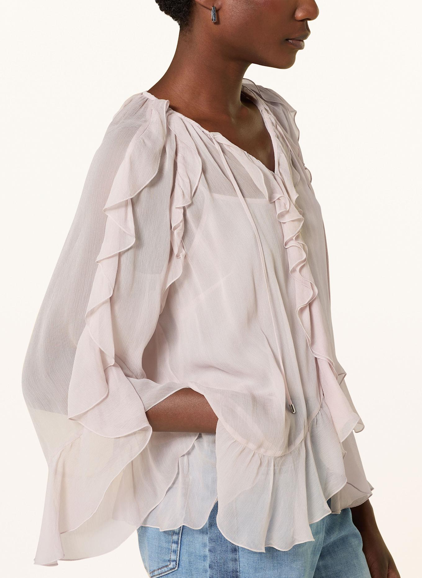 MARC CAIN Blusenshirt mit Rüschen: 702 light desert taupe