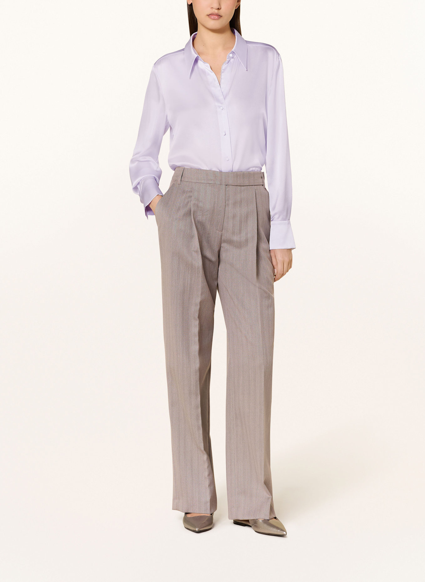 MARC CAIN Hemdbluse aus Seide: 710 soft lavender