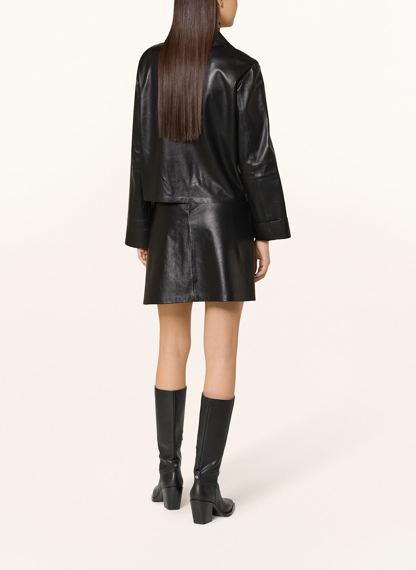 MARC CAIN jupe en cuir: 900 BLACK