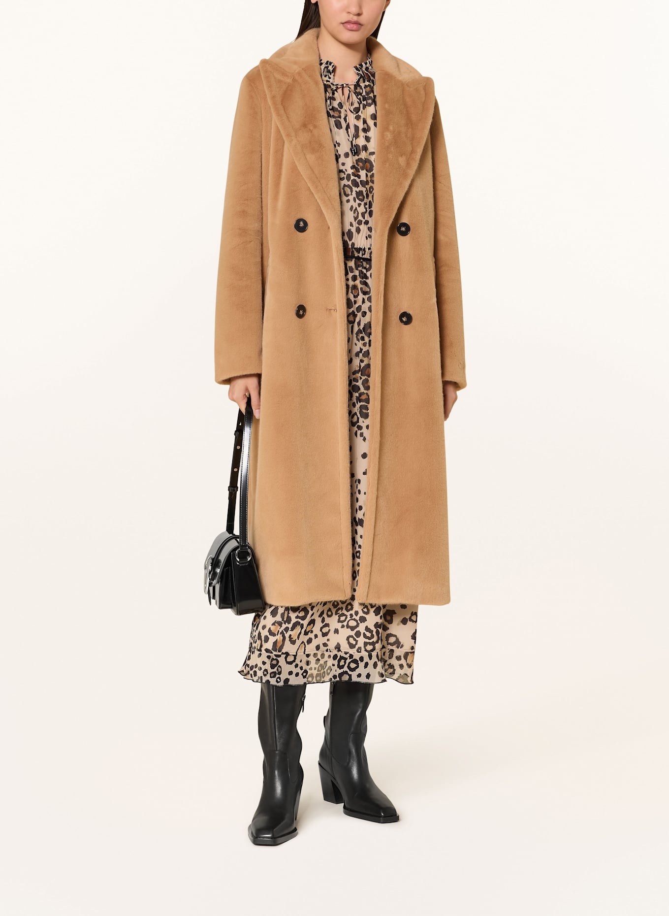 MARC CAIN Kunstfell-Mantel: 625 warm sand