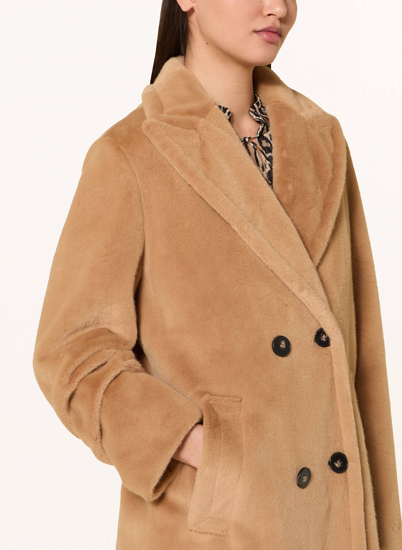 MARC CAIN Kunstfell-Mantel: 625 warm sand