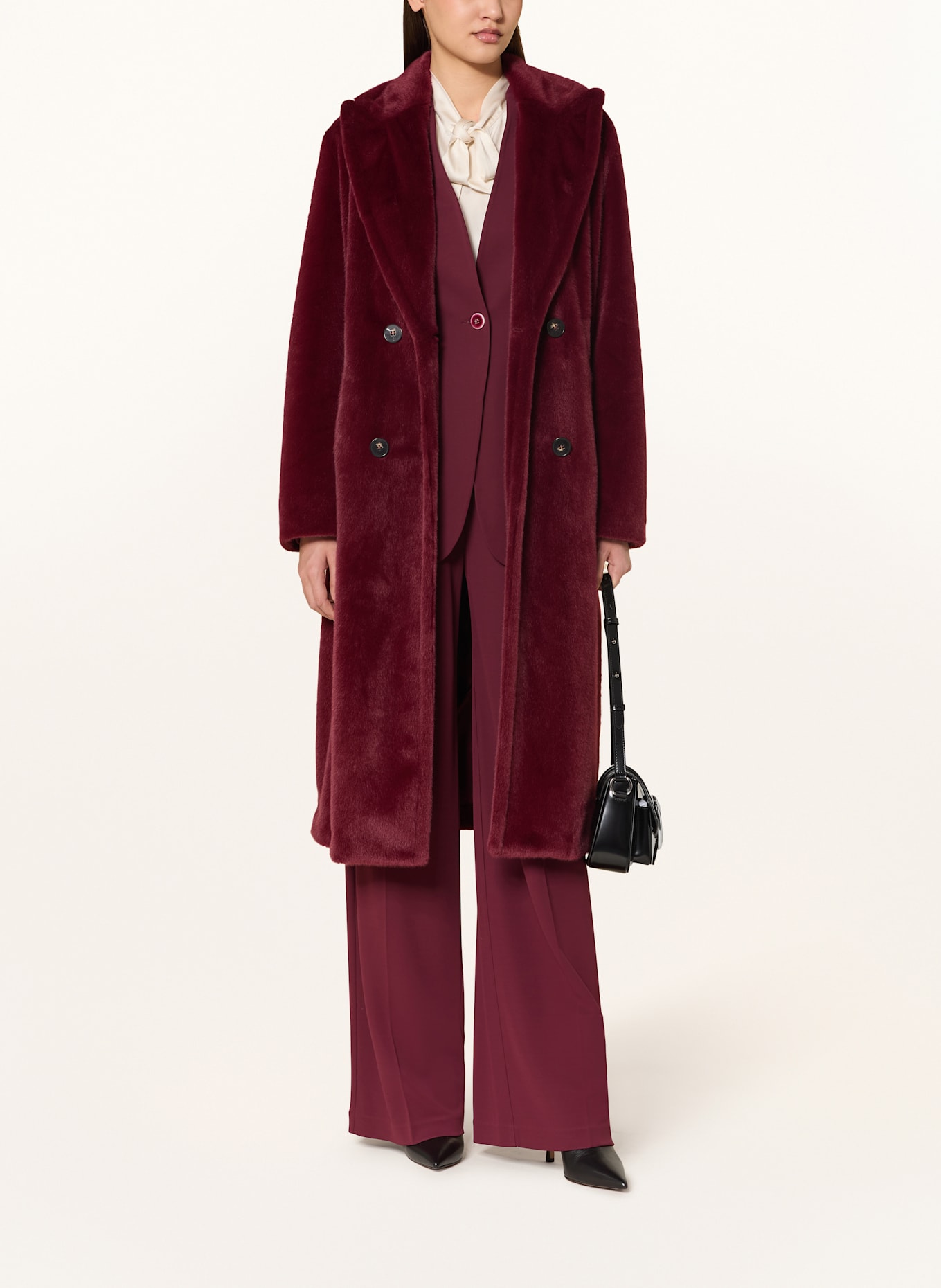 MARC CAIN Kunstfell-Mantel: 294 bright maroon