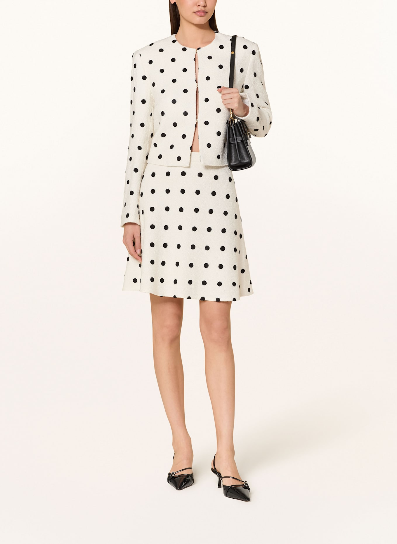 MARC CAIN Bouclé-Rock mit Glitzergarn: 190 white and black