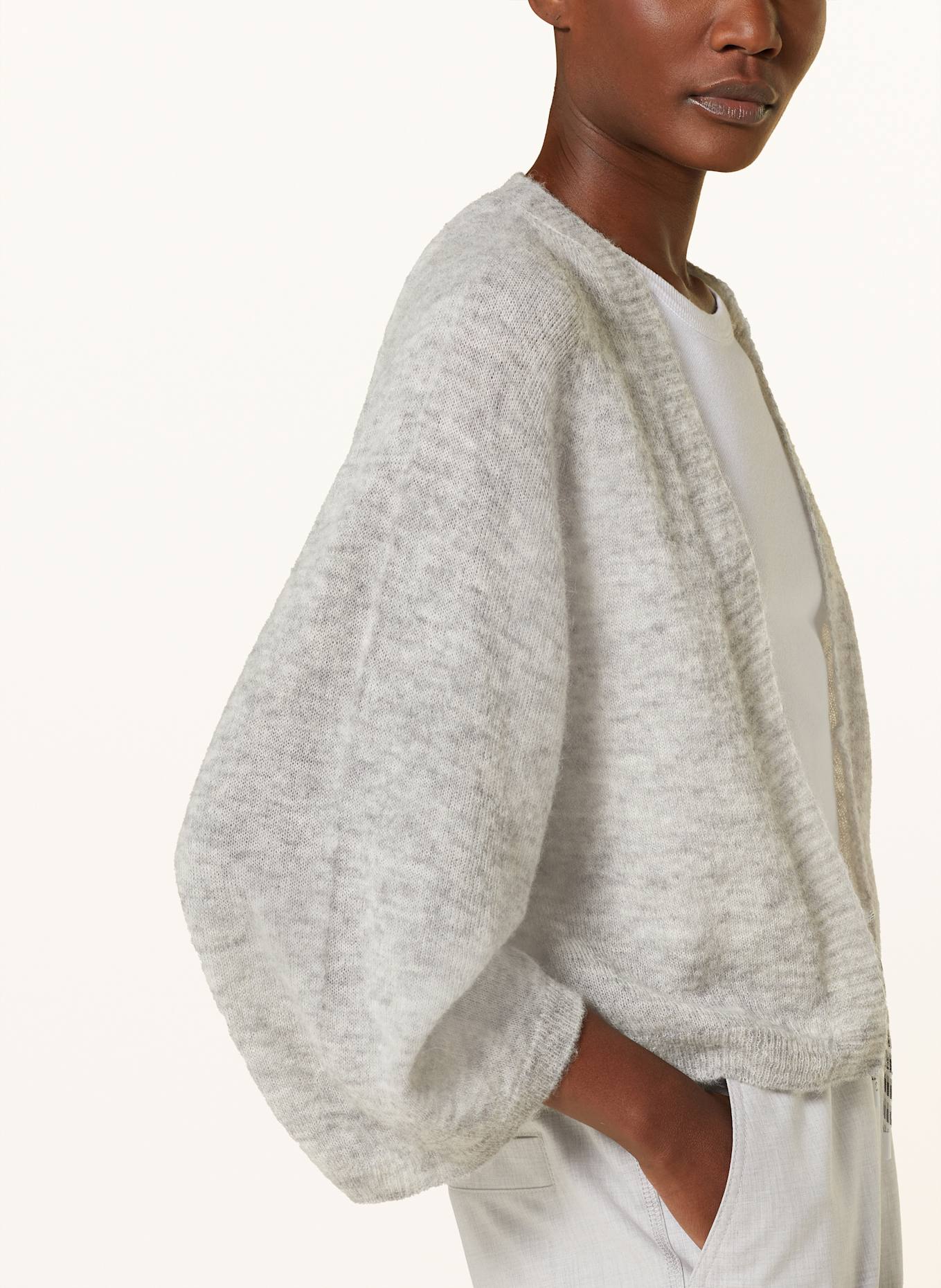 MARC CAIN Strickhülle mit Alpaka: 810 silver grey