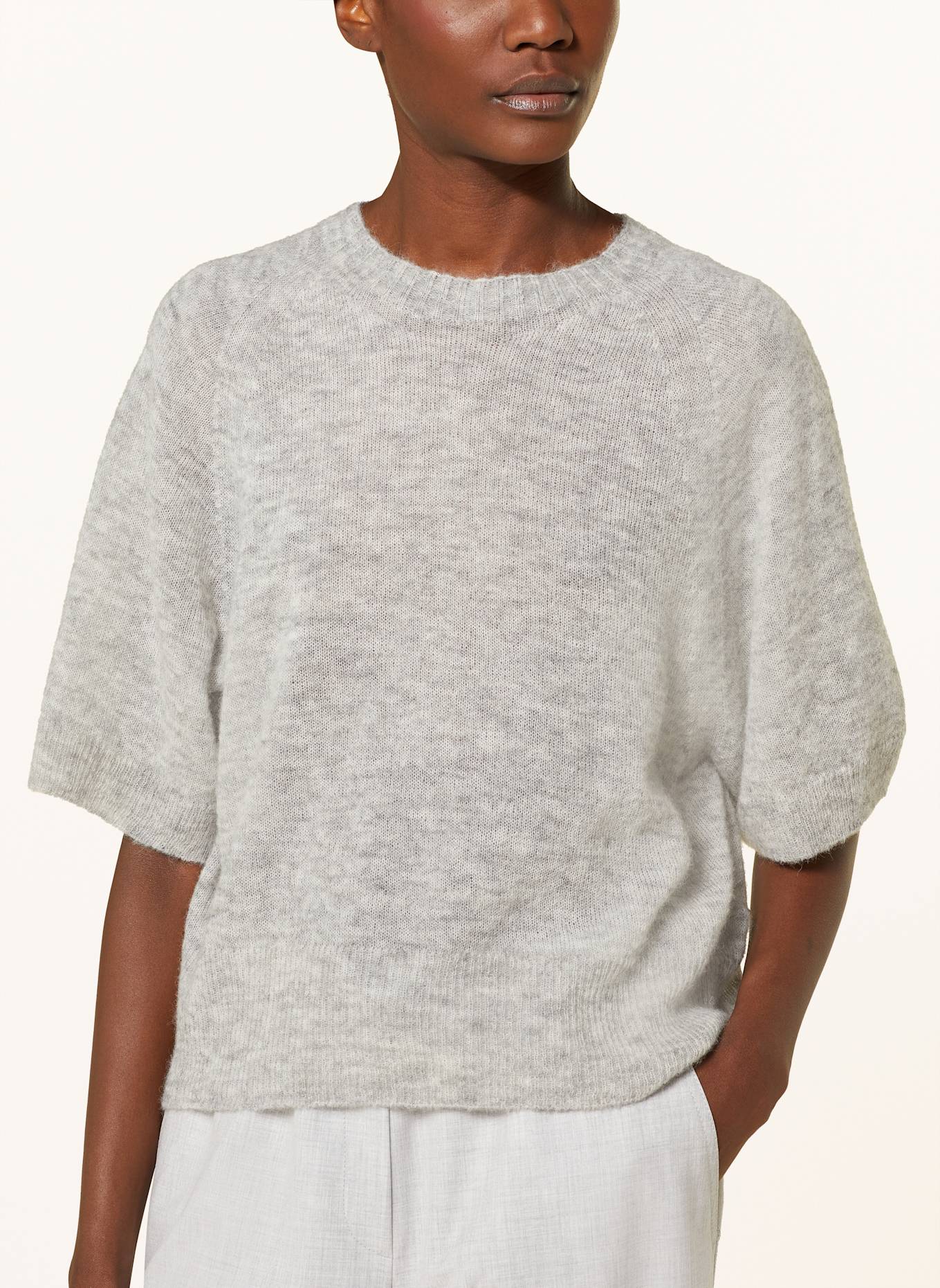 MARC CAIN Strickshirt mit Alpaka: 810 silver grey