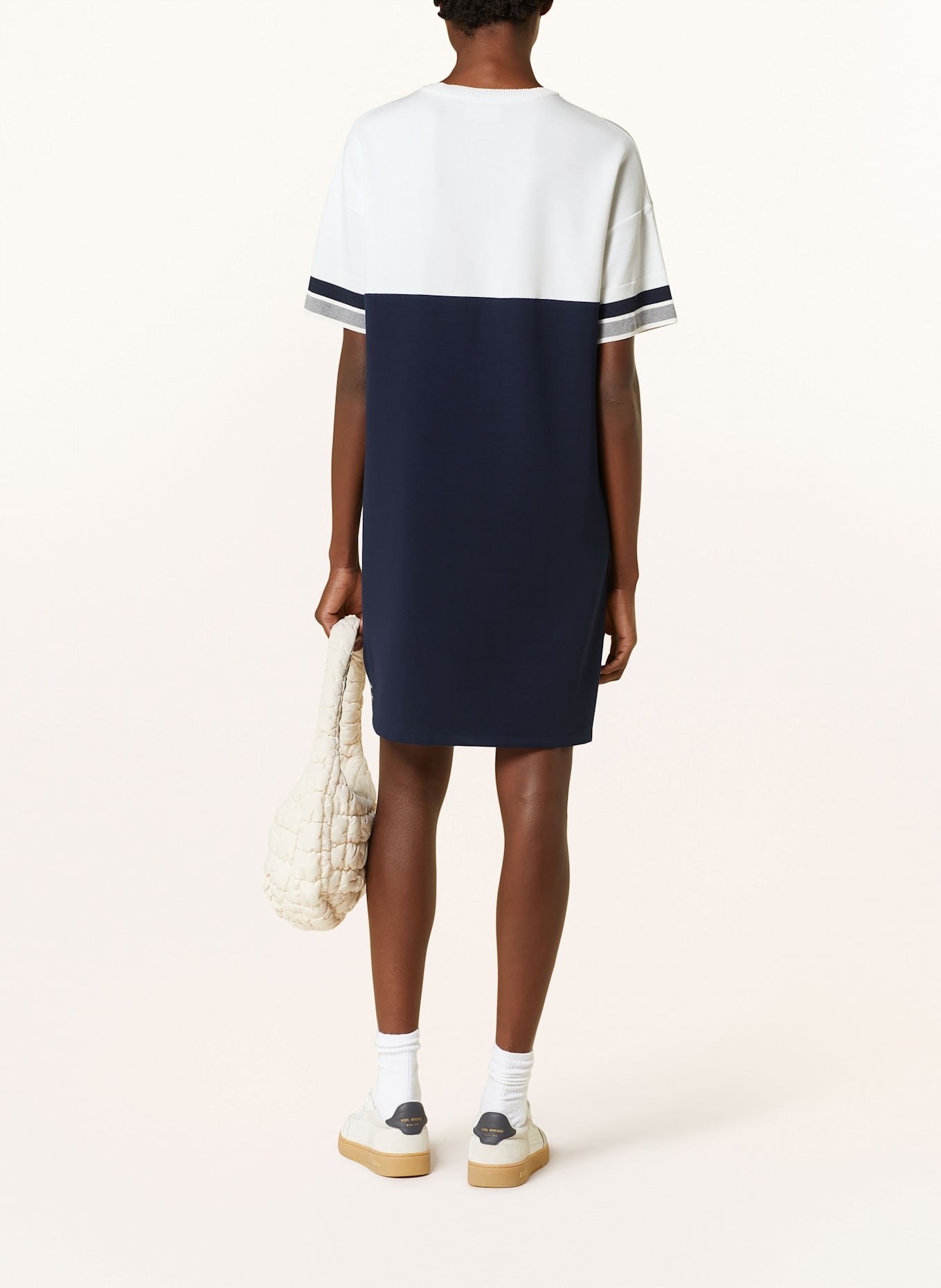 MARC CAIN Kleid im Materialmix: 394 navy