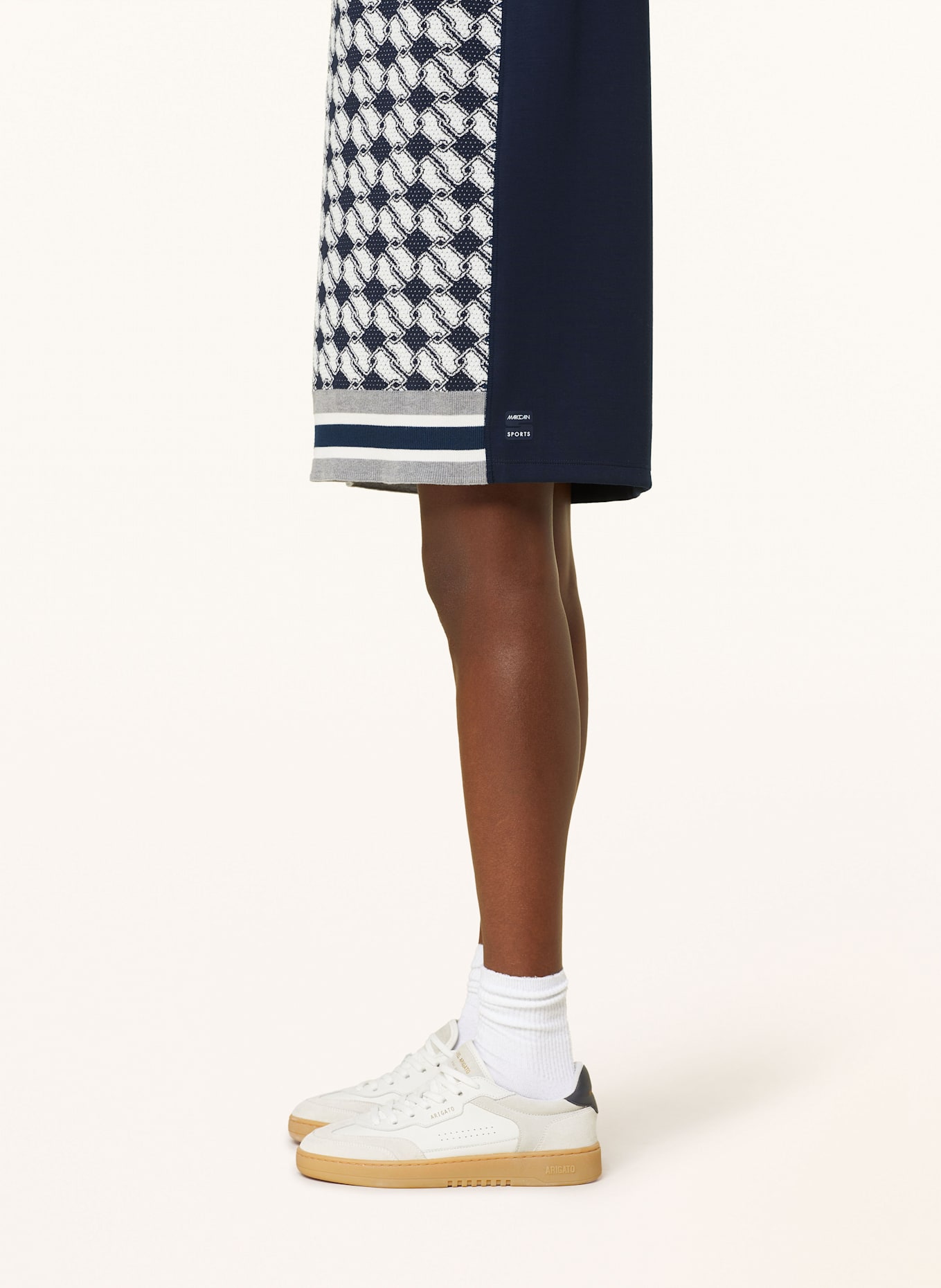 MARC CAIN Kleid im Materialmix: 394 navy