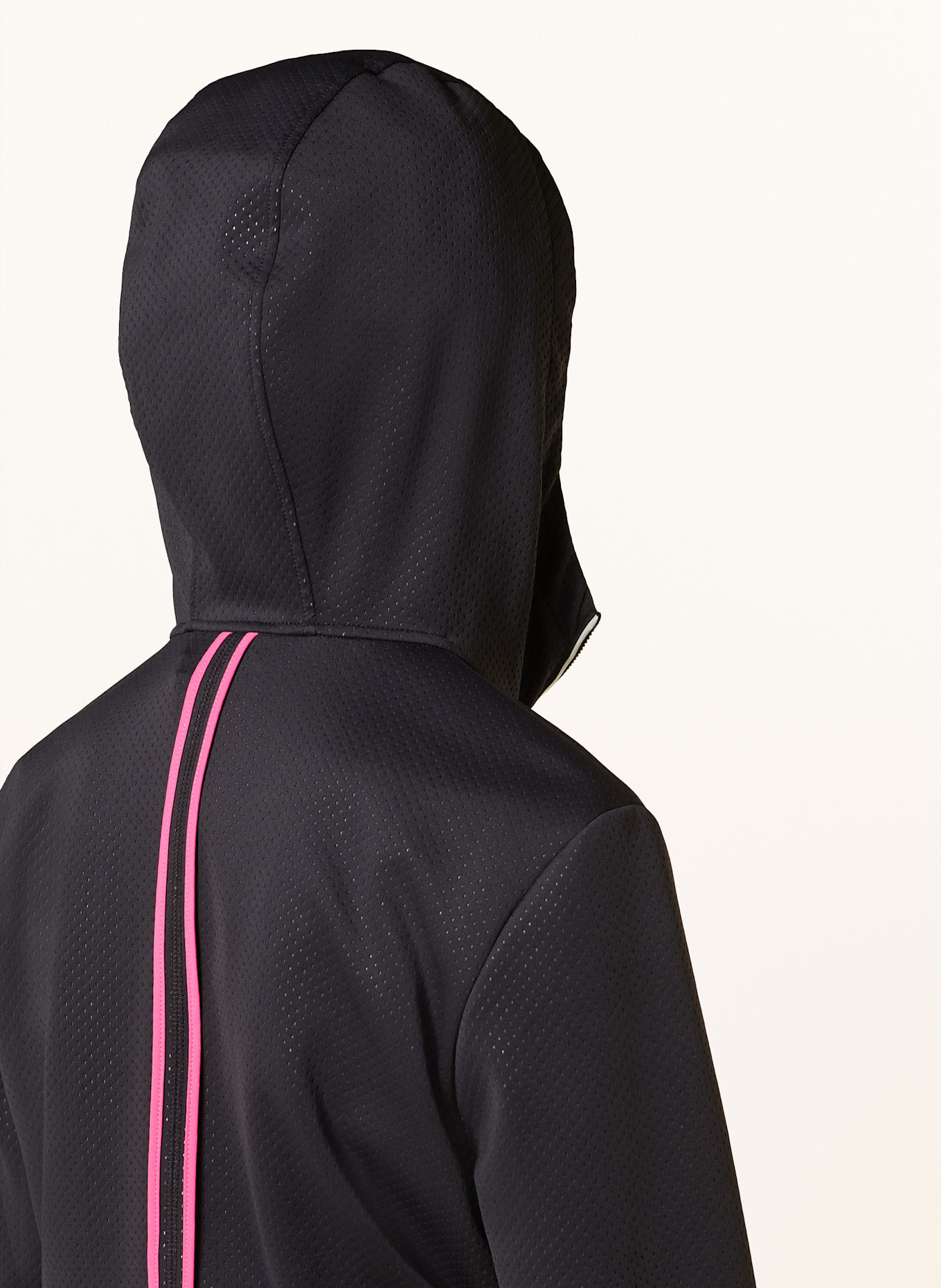 MARC CAIN Sweatjacke im Materialmix: SCHWARZ