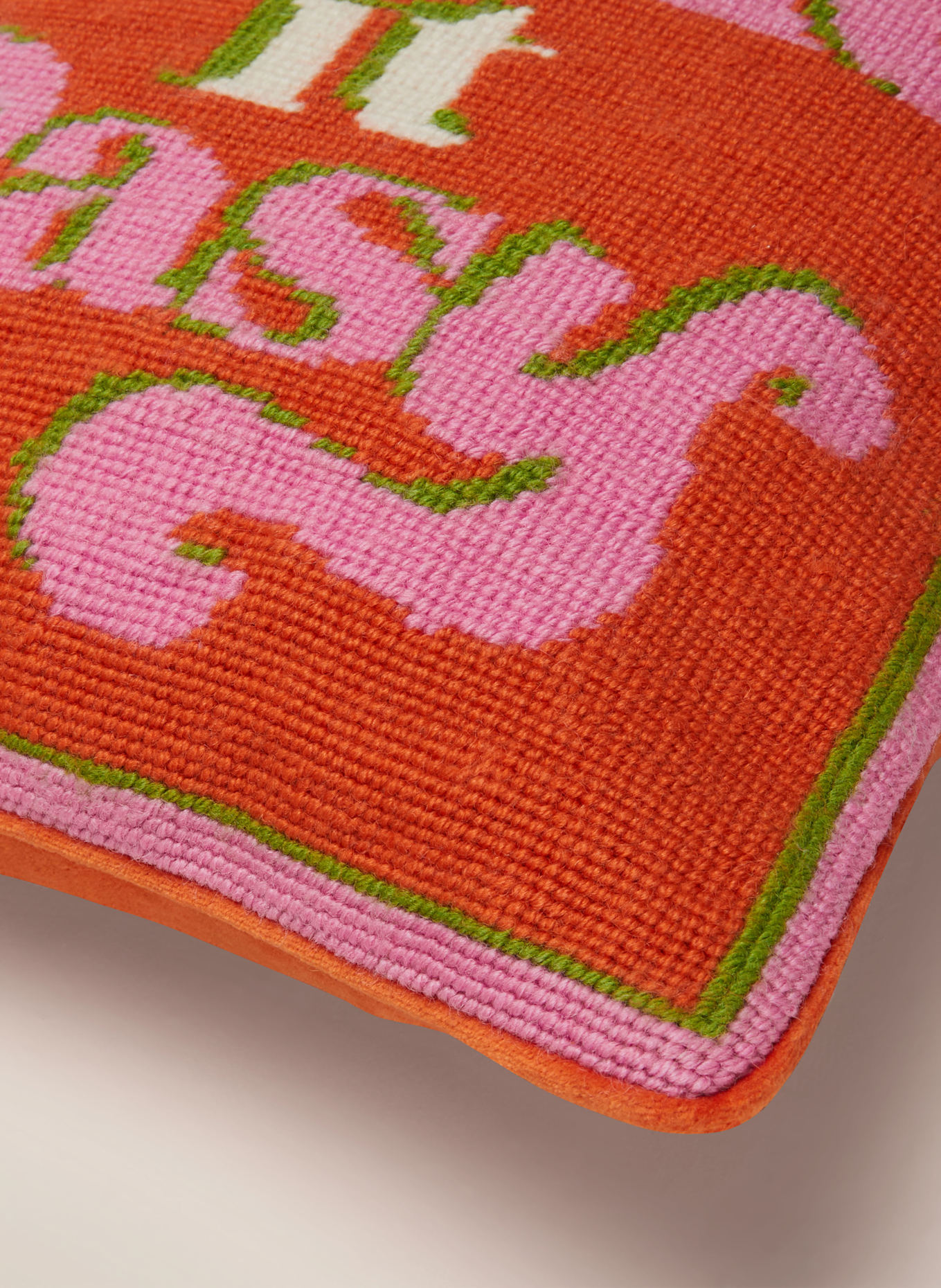 JONATHAN ADLER Dekokissen TAKE IT EASY mit Daunenfüllung: ORANGE / ROSA / HELLGRÜN