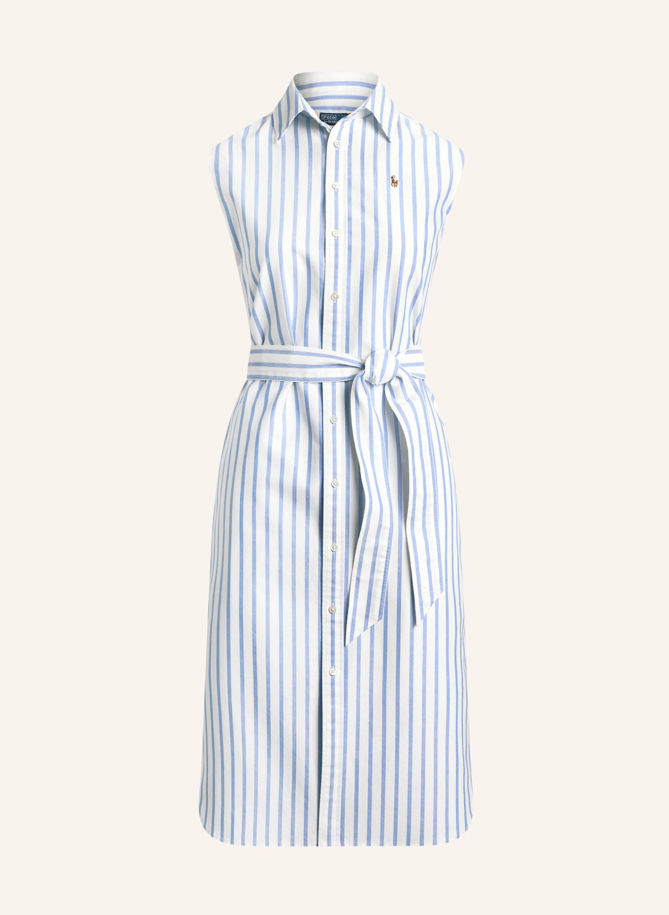 POLO RALPH LAUREN Hemdblusenkleid: WEISS / BLAU