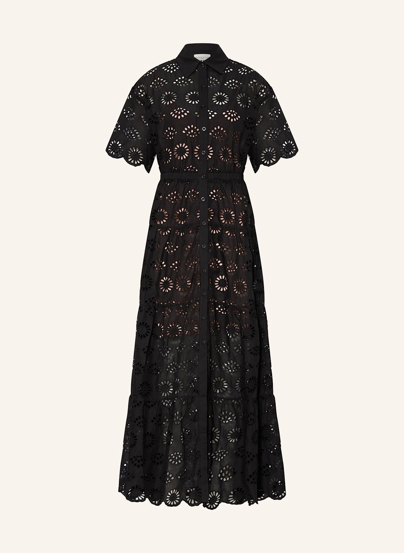 MISS JUNE Kleid aus Lochspitze: SCHWARZ