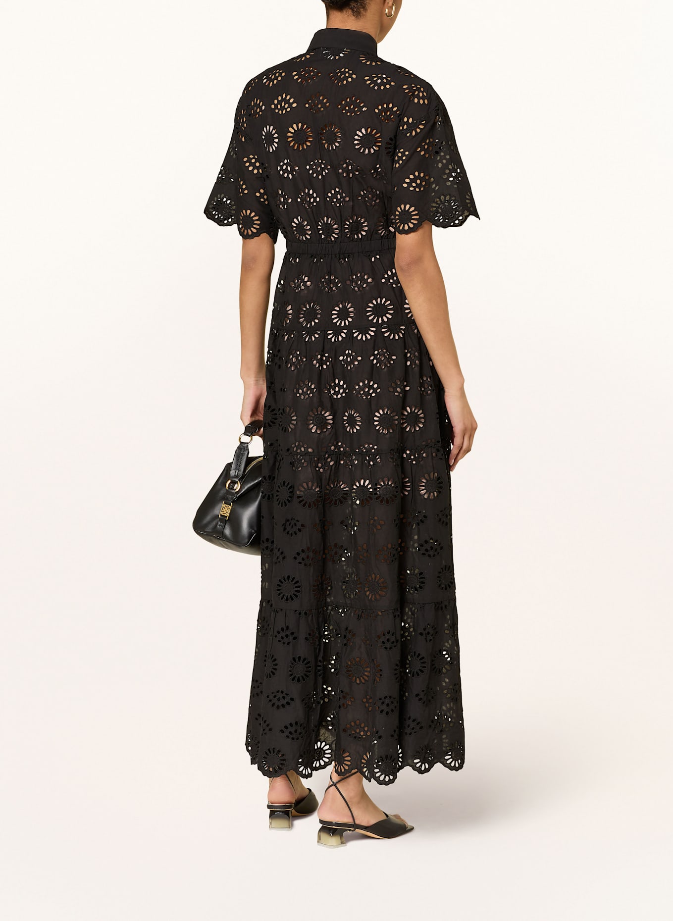 MISS JUNE Kleid aus Lochspitze: SCHWARZ