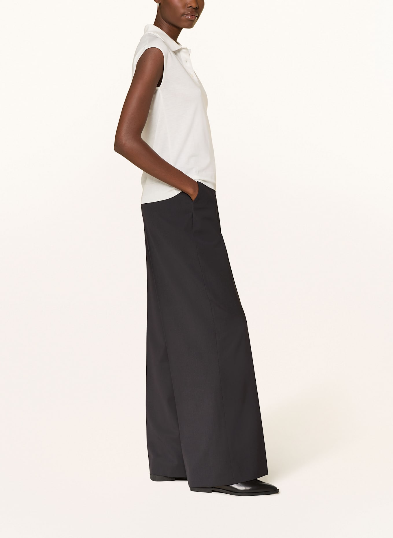 COPENHAGEN STUDIOS pantalon marinière: NOIR