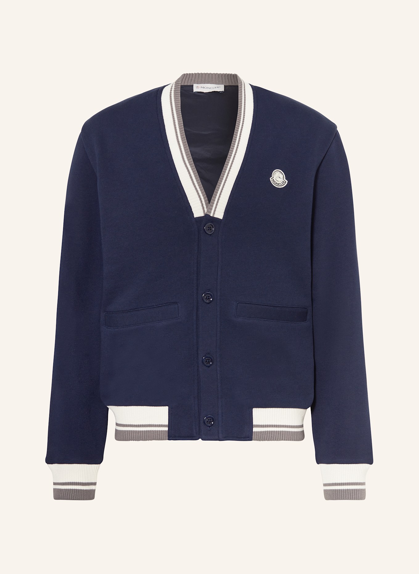 MONCLER Jacke im Materialmix: DUNKELBLAU