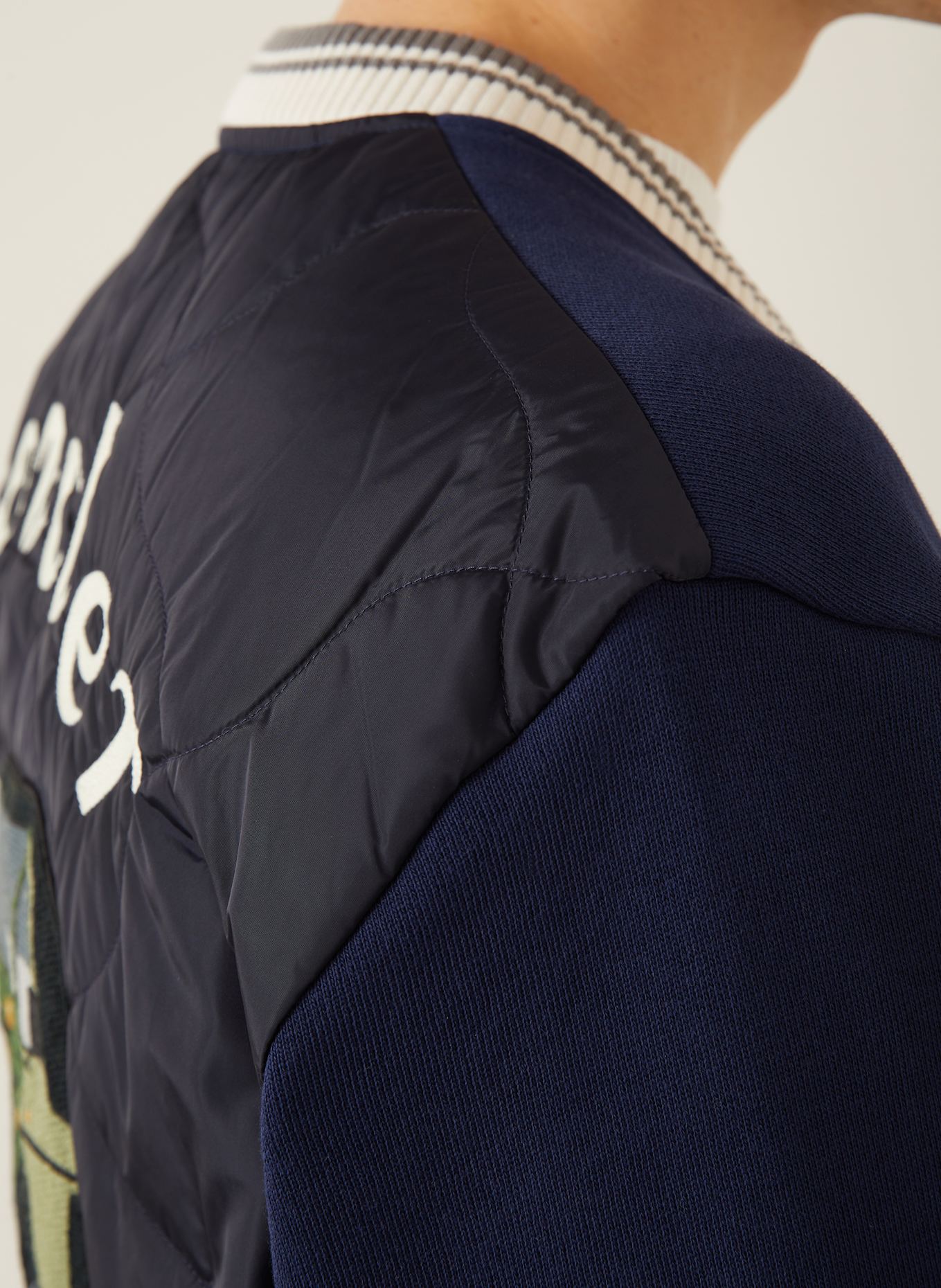MONCLER Jacke im Materialmix: DUNKELBLAU