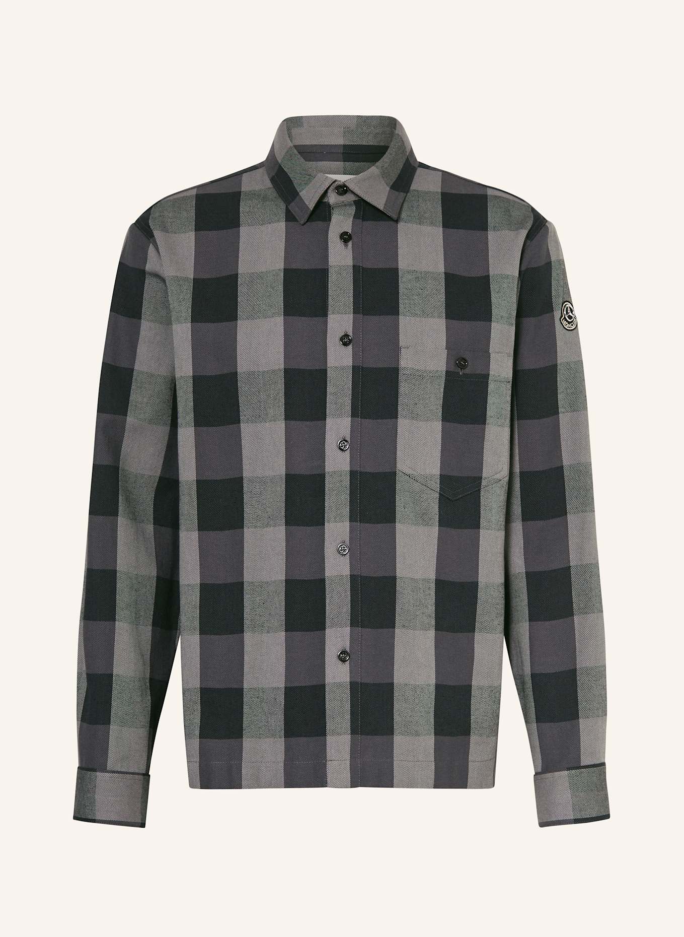 MONCLER Hemd Regular Fit: SCHWARZ/ DUNKELGRAU/ GRAU