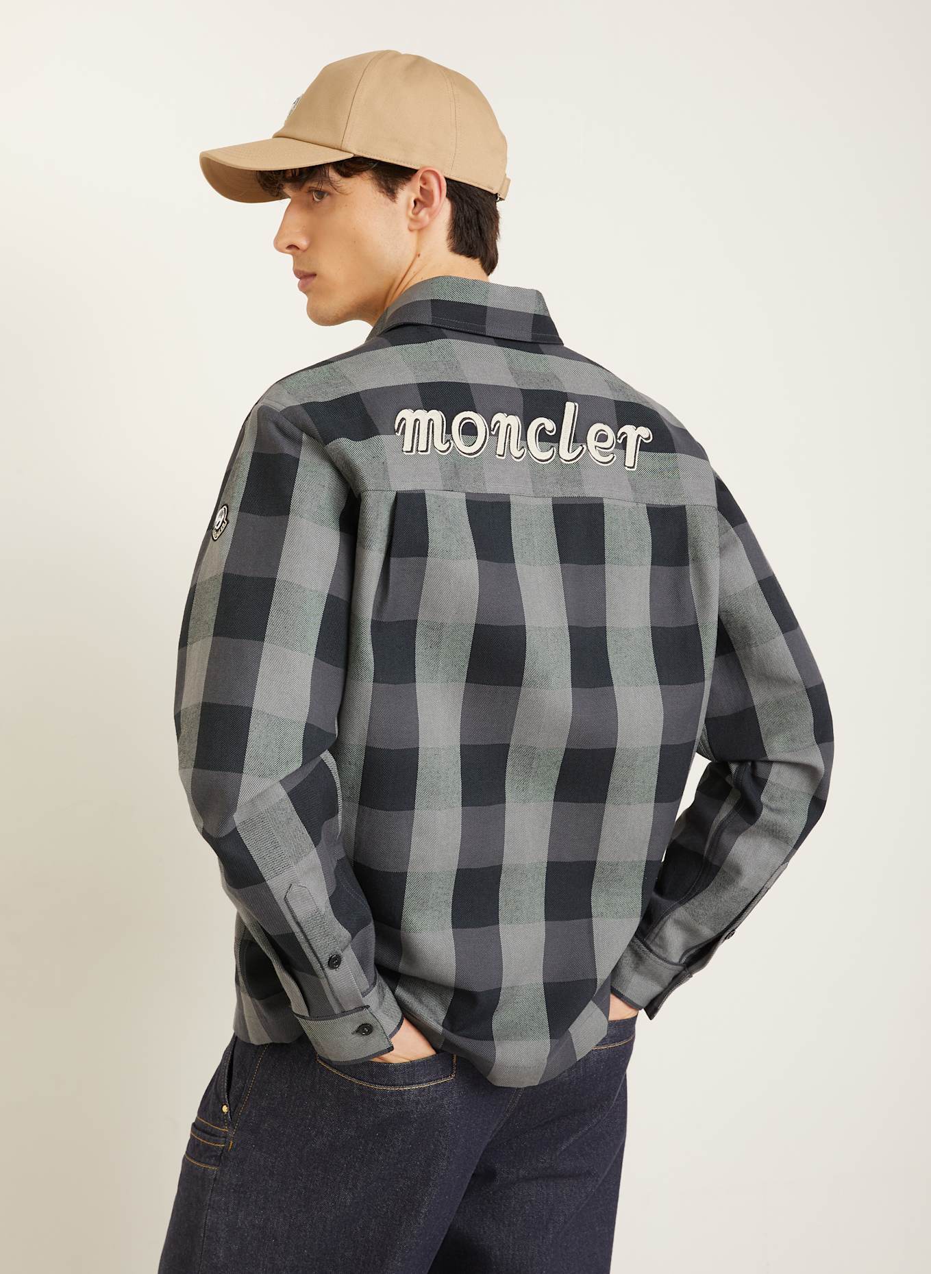 MONCLER Hemd Regular Fit: SCHWARZ/ DUNKELGRAU/ GRAU