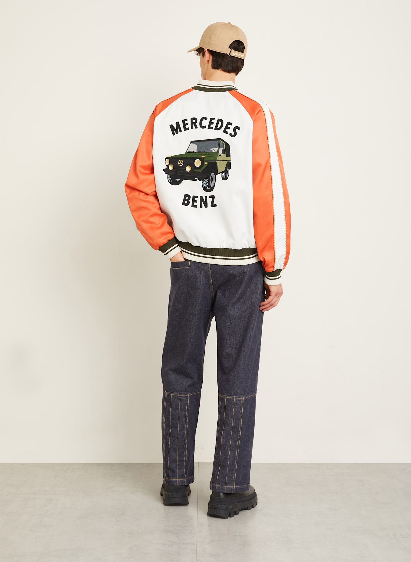 MONCLER Blouson SATET zum Wenden: WEISS/ ORANGE/ KHAKI