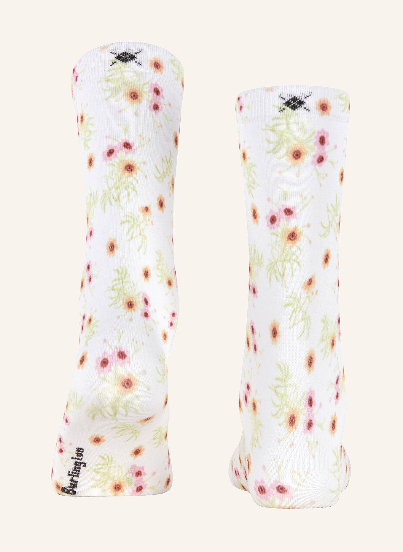 Burlington FLORAL ROMANCE socks: 2000 WHITE