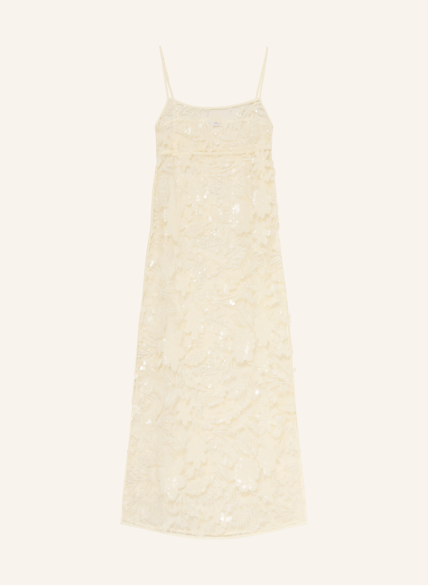 MRS & HUGS Mesh-Kleid mit Pailletten: ECRU