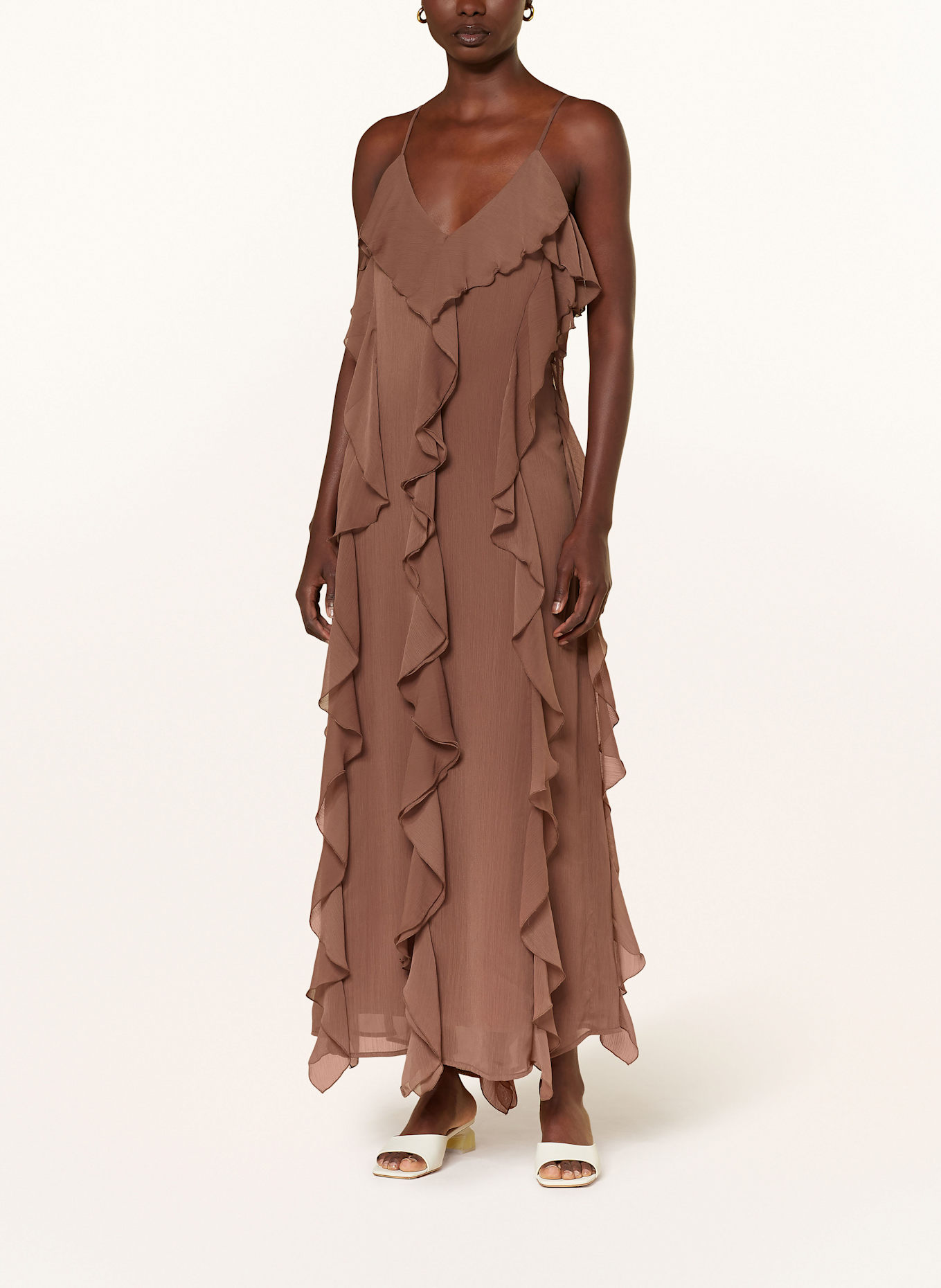 MRS & HUGS Kleid mit Volants: BRAUN