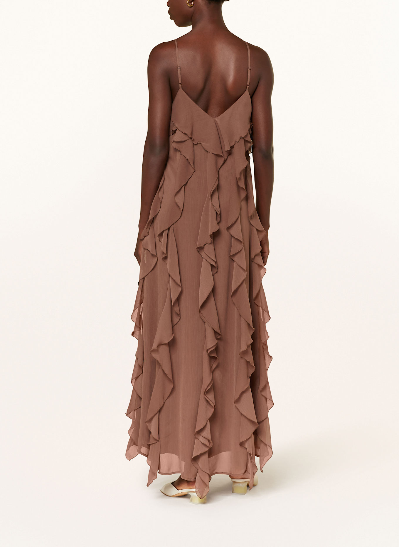 MRS & HUGS Kleid mit Volants: BRAUN