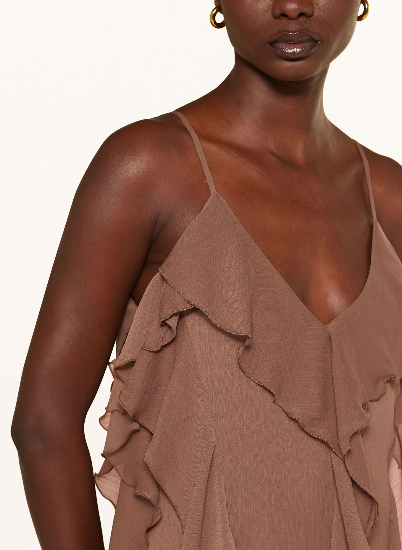 MRS & HUGS Kleid mit Volants: BRAUN