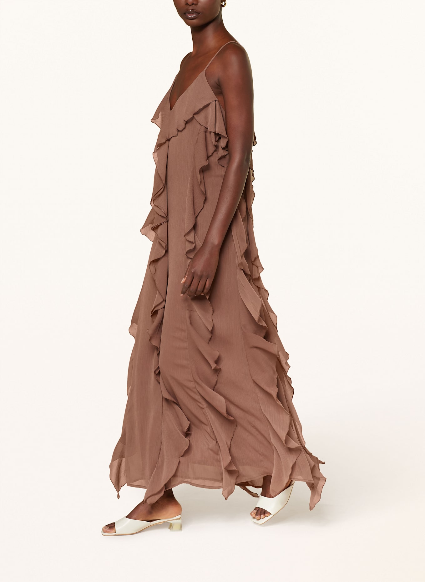 MRS & HUGS Kleid mit Volants: BRAUN
