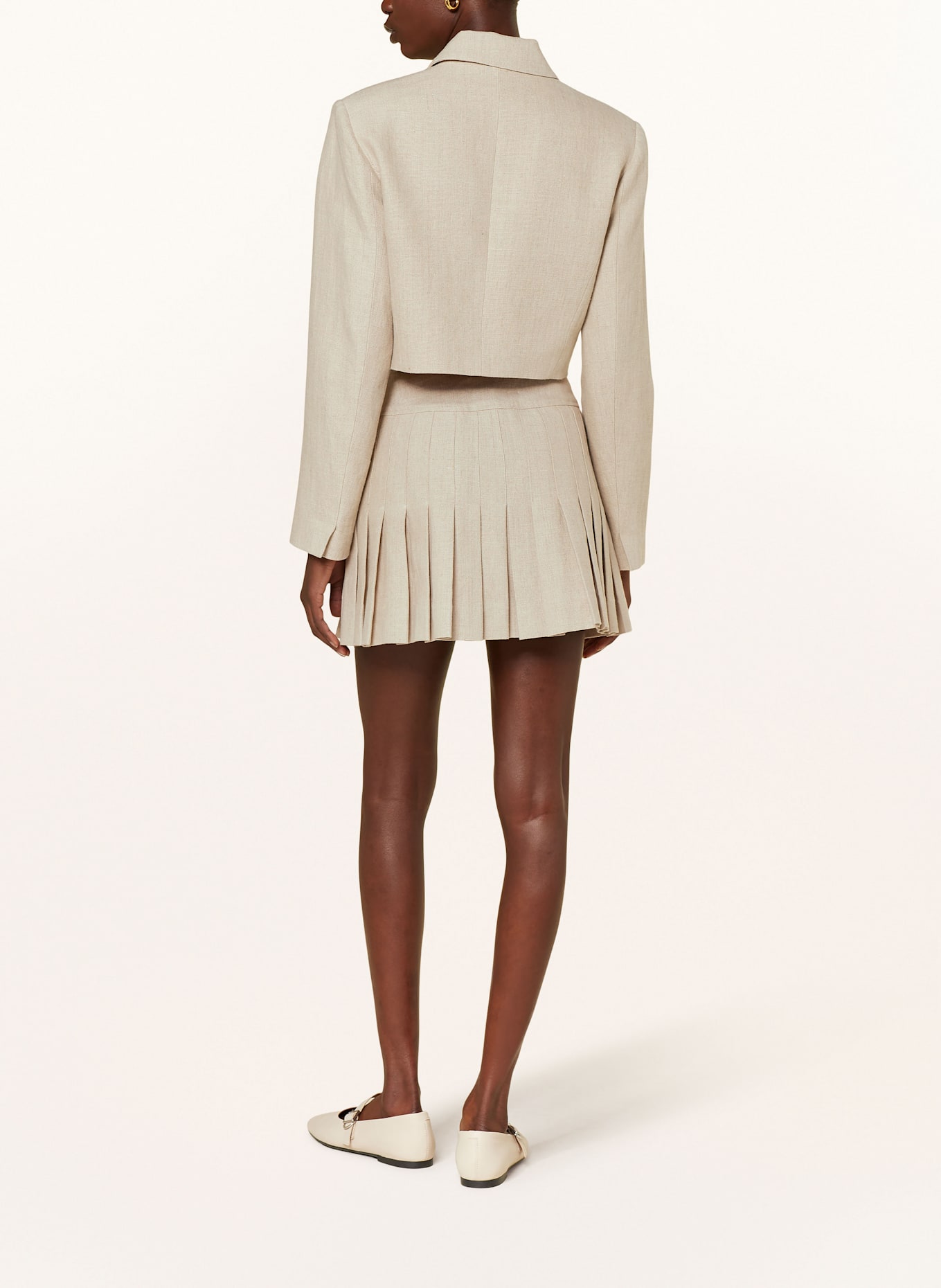 MRS & HUGS Faltenrock aus Leinen: BEIGE