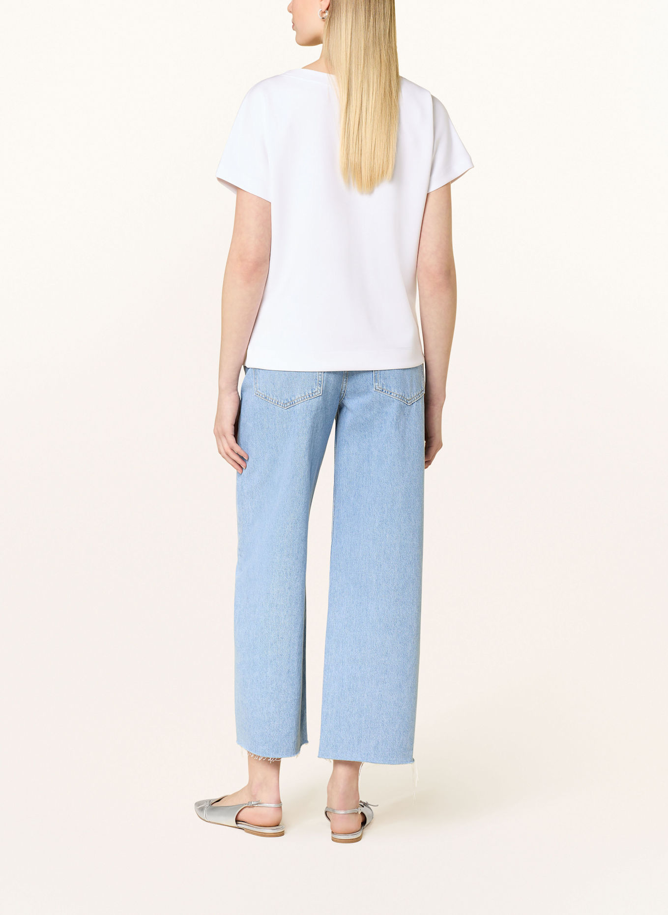 monari Sweatshirt mit Schmucksteinen: WEISS