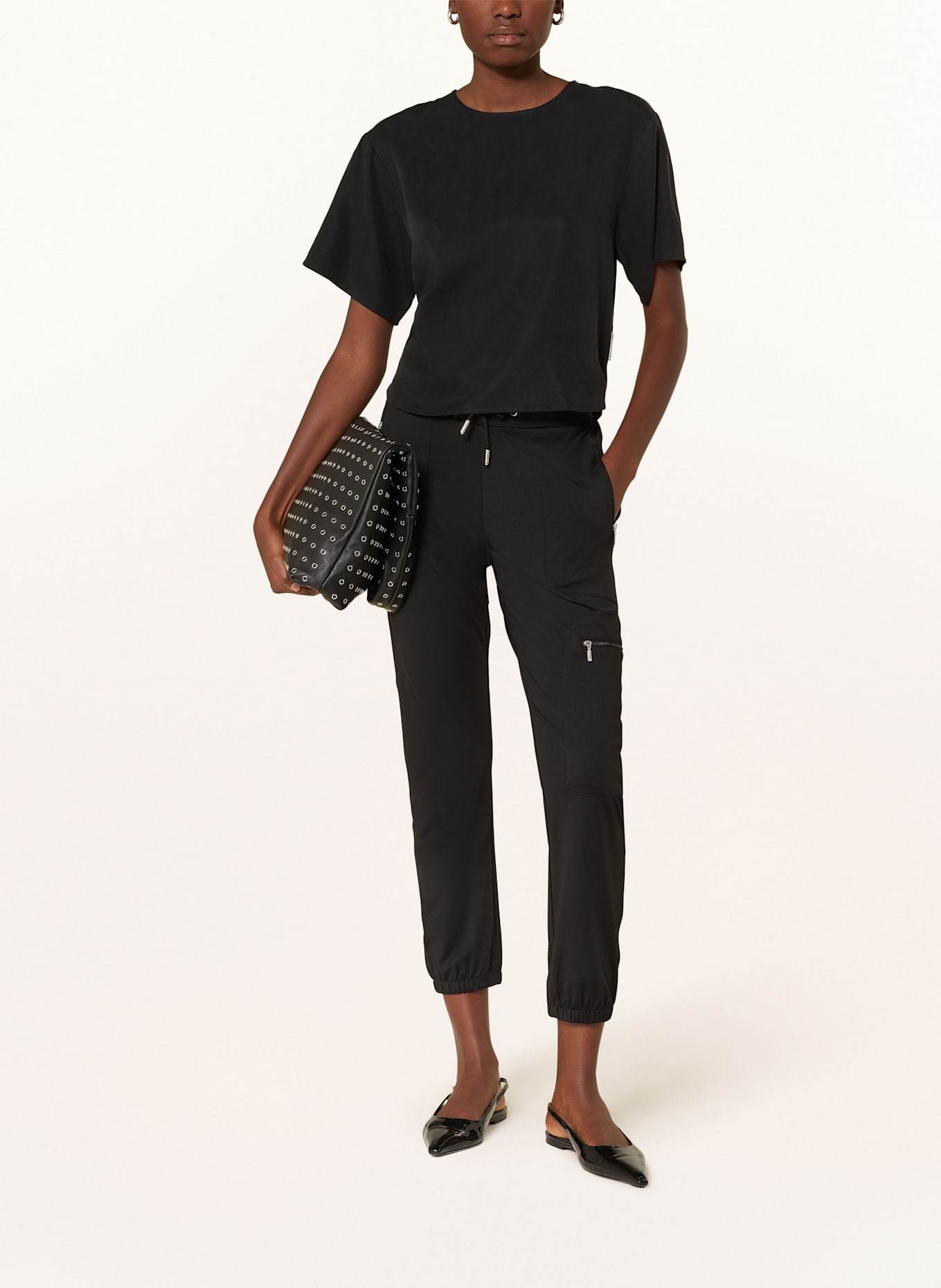 monari Cargohose aus Jersey: SCHWARZ