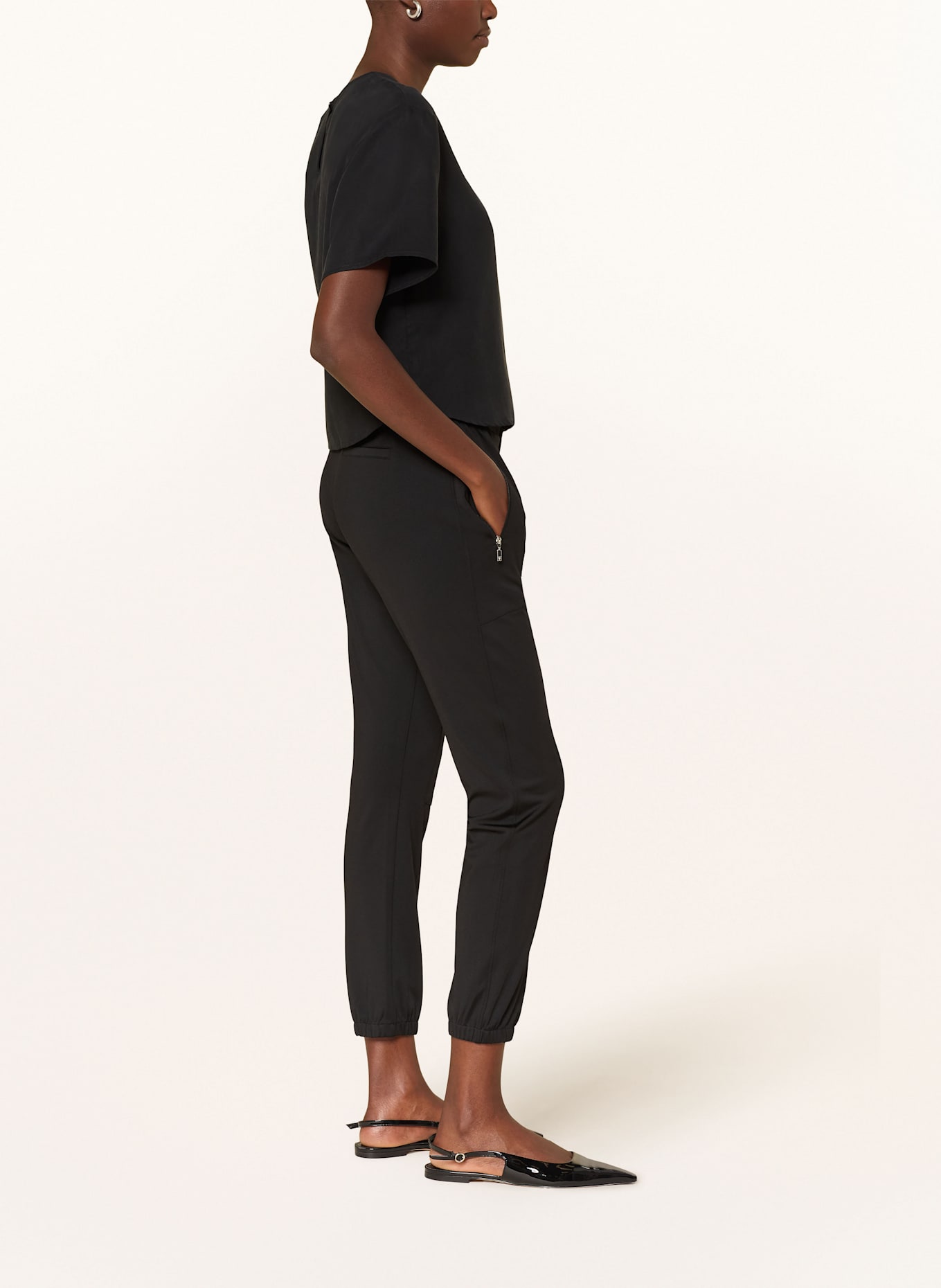 monari Cargohose aus Jersey: SCHWARZ