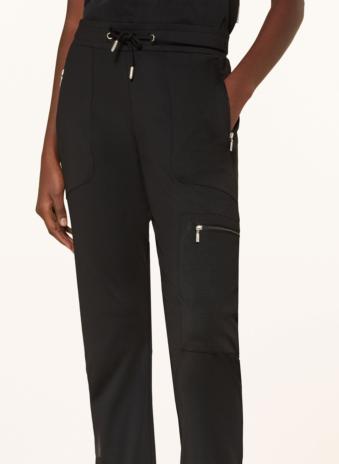 monari Cargohose aus Jersey: SCHWARZ