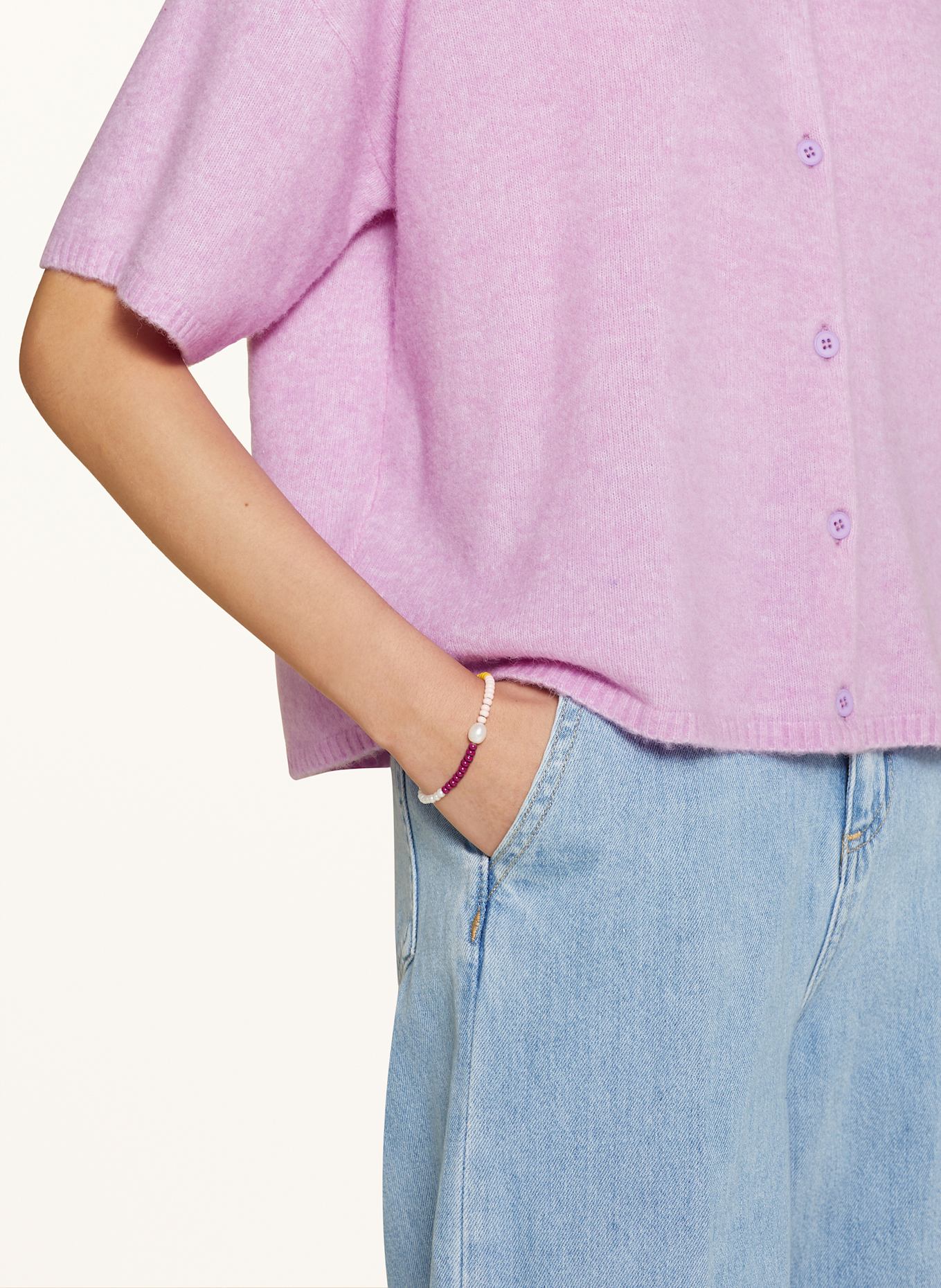 LULU Copenhagen COLOR BALL BRACELET PEARLS bracelet: WHITE / LIGHT PINK / FUCHSIA