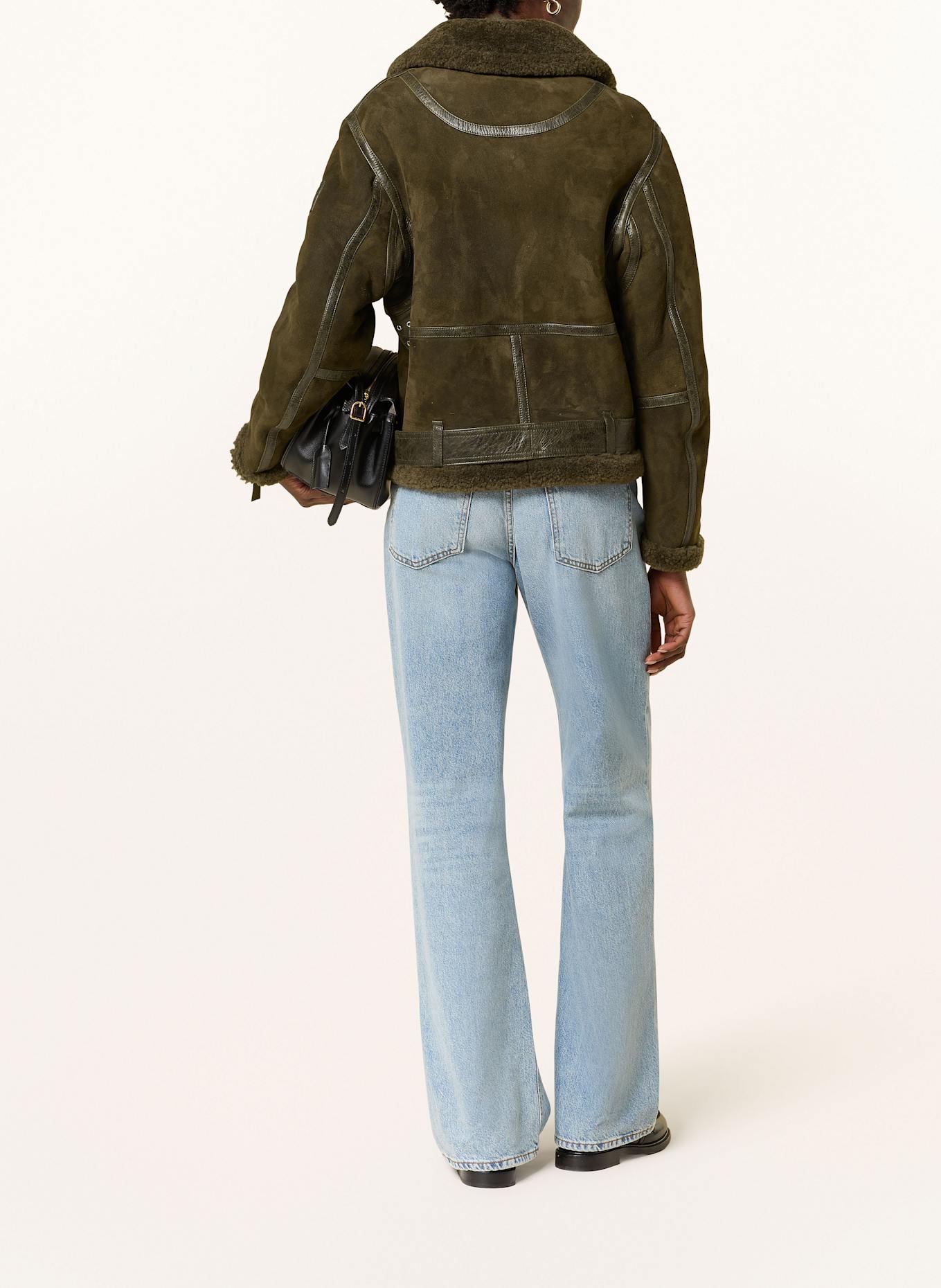 BELSTAFF Kurtka skórzana ESKINE: OLIWKOWY