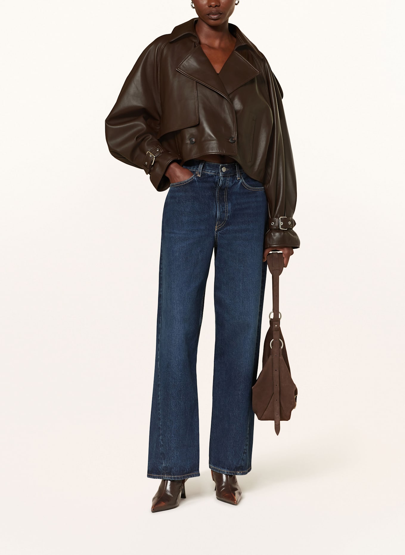 MRS & HUGS Lederjacke: DUNKELBRAUN