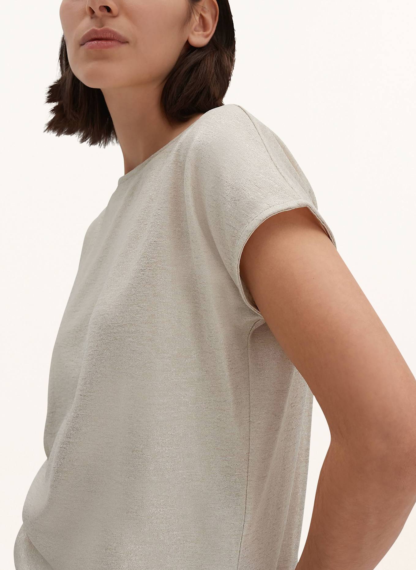 someday KEVITA T-shirt with glitter thread: BEIGE