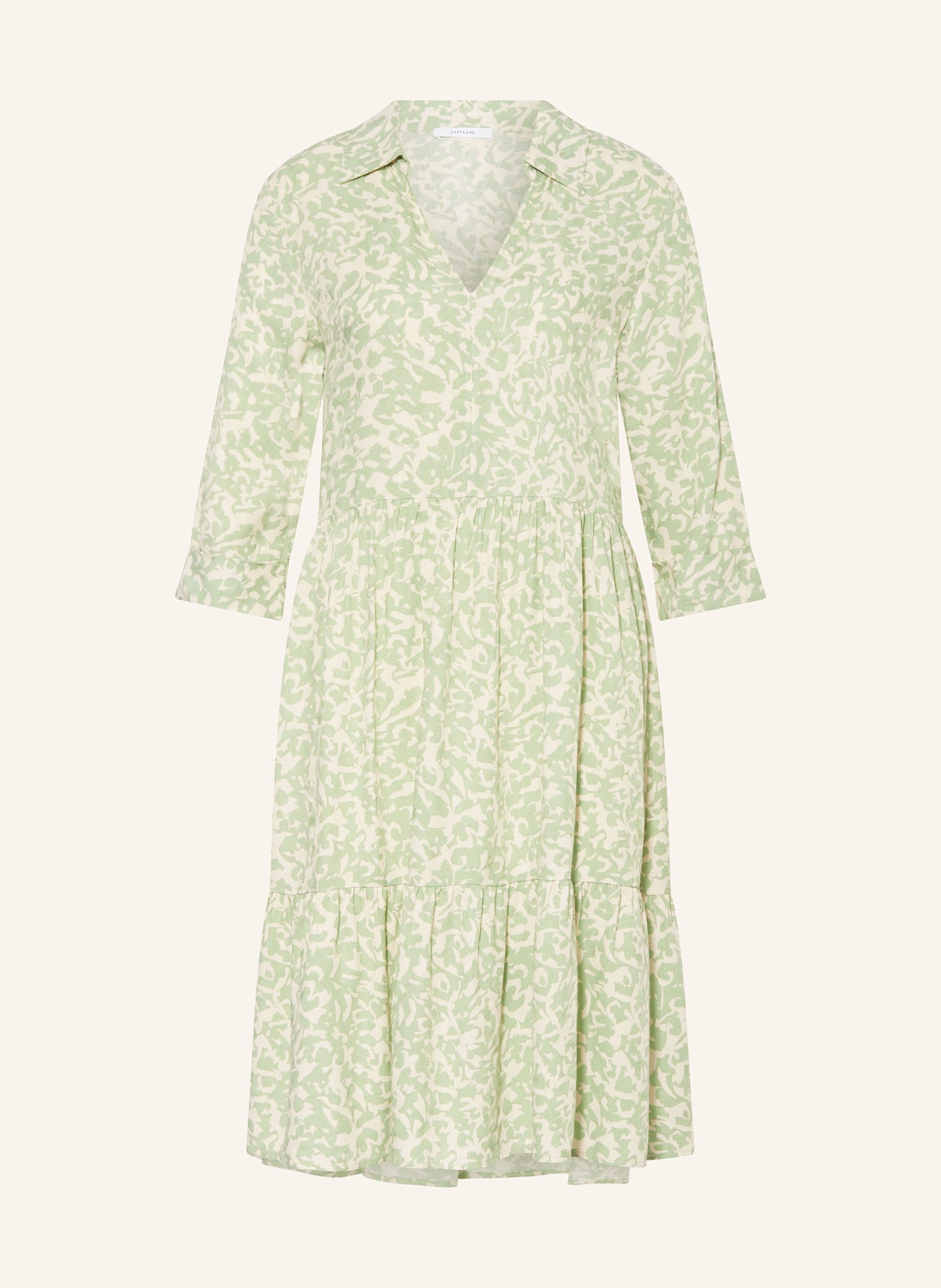 OPUS Kleid WALARI mit 3/4-Arm: HELLGRÜN