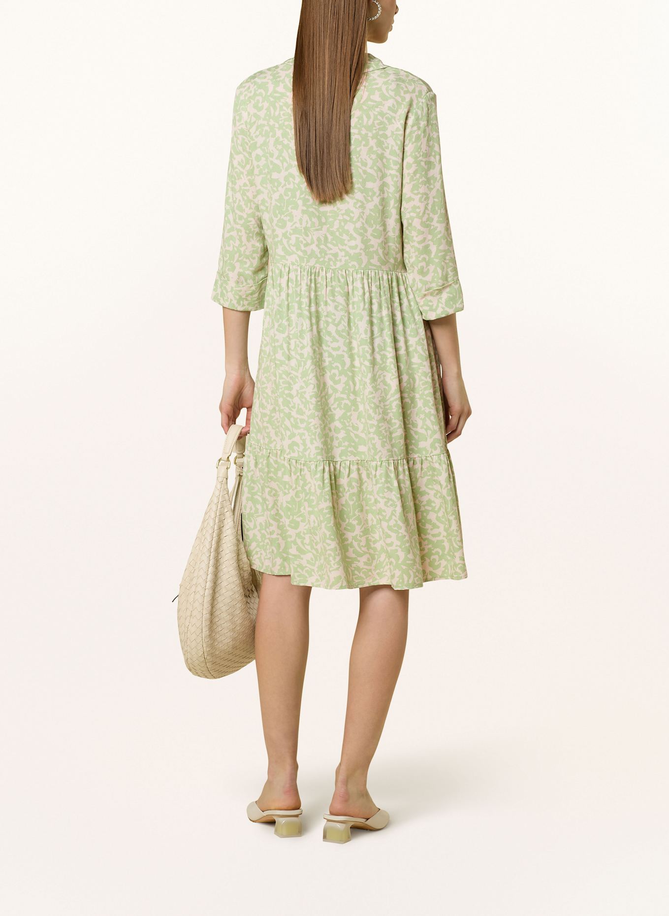 OPUS Kleid WALARI mit 3/4-Arm: HELLGRÜN