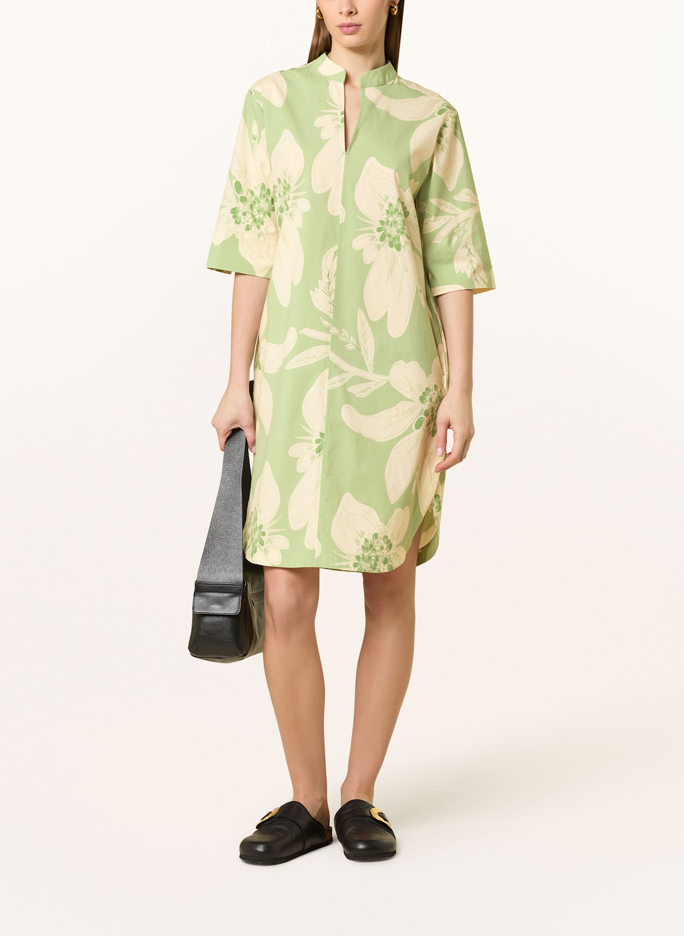 OPUS Kleid WIARA: HELLGRÜN / ECRU