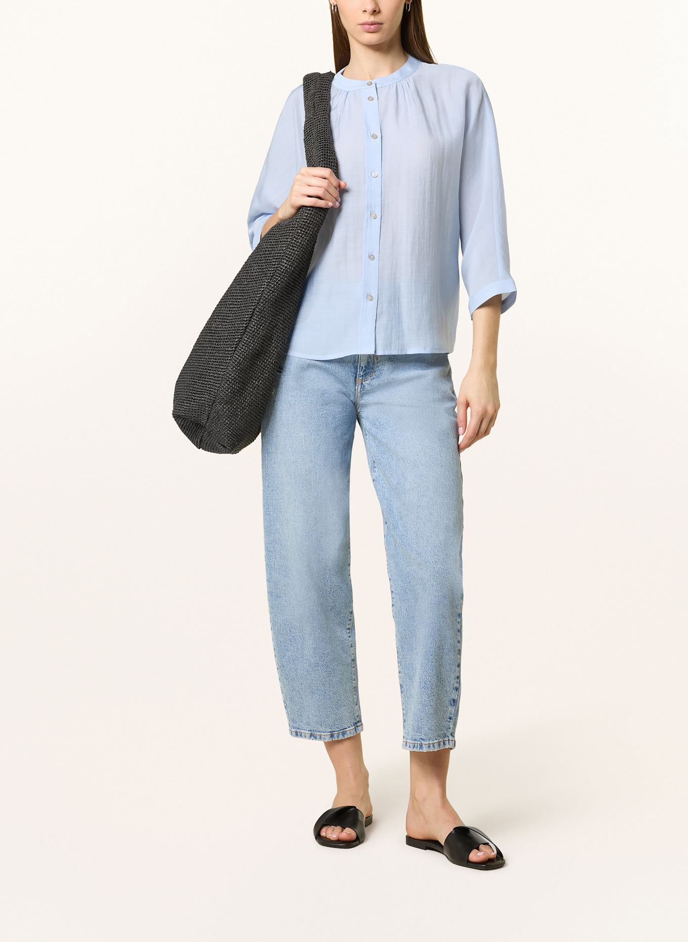 OPUS Bluse FABELL mit 3/4-Arm: HELLBLAU