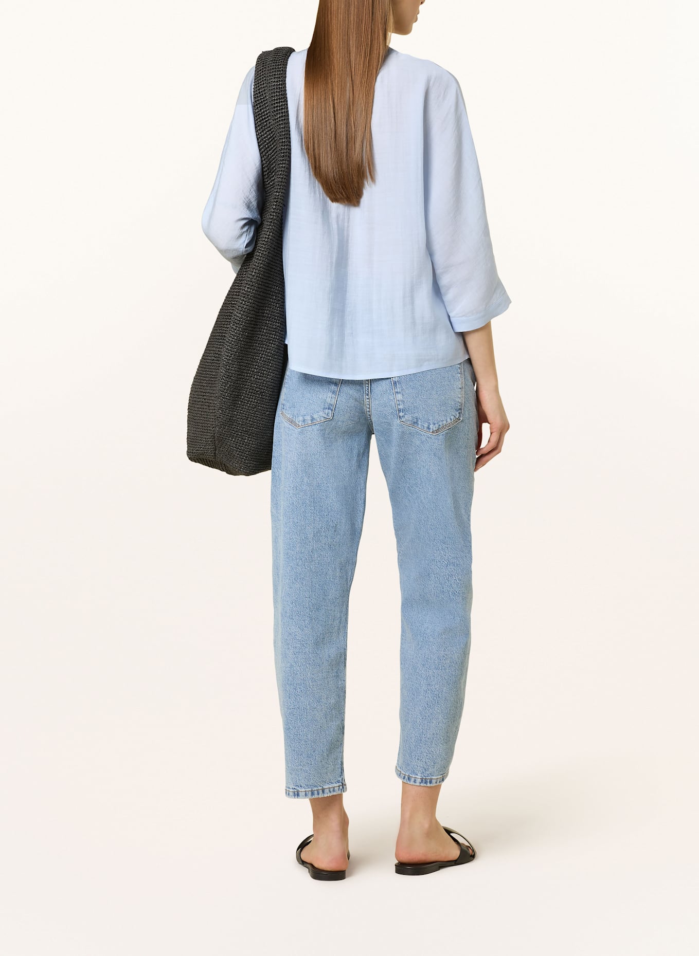 OPUS Bluse FABELL mit 3/4-Arm: HELLBLAU